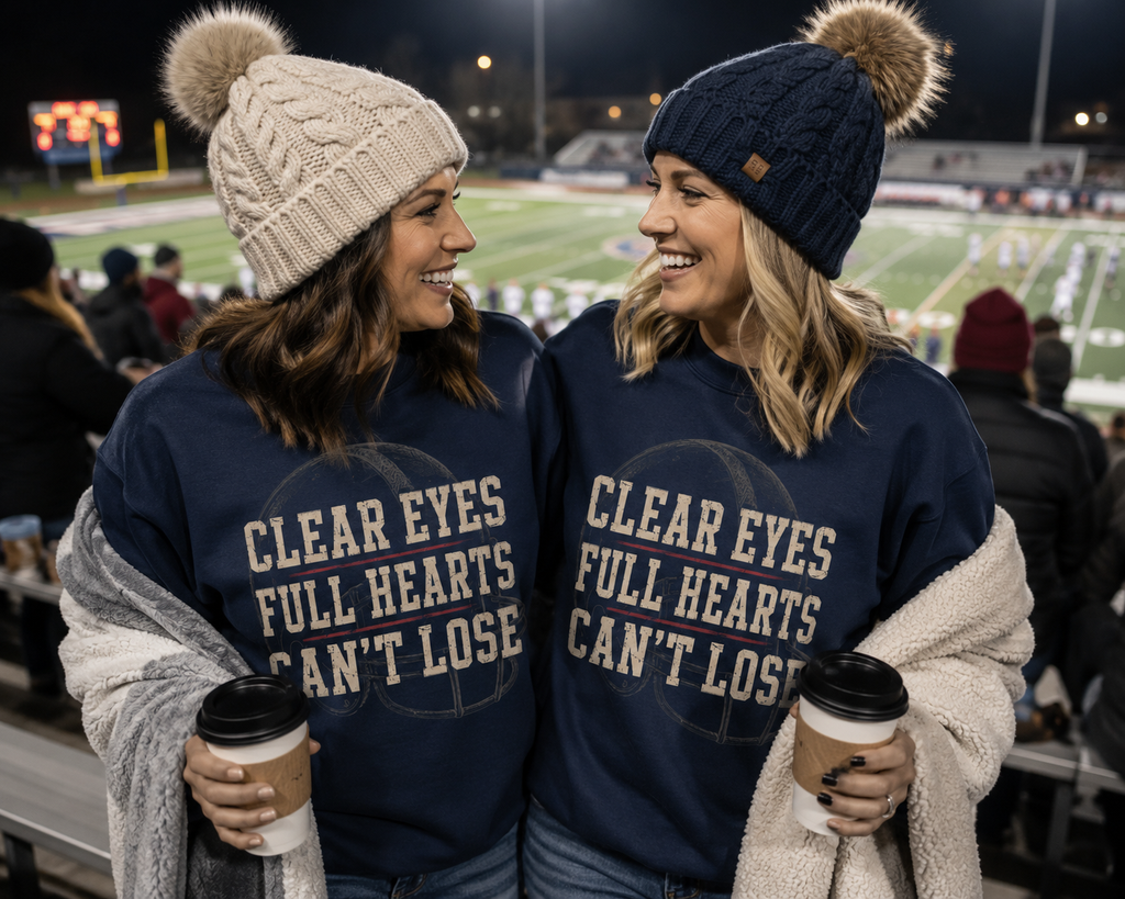 Football Family Sweatshirt, Clear Eyes Full Hearts Can't Lose Crewneck, Friday Night Football Shirt, Football Mom Dad Grandparents Gift