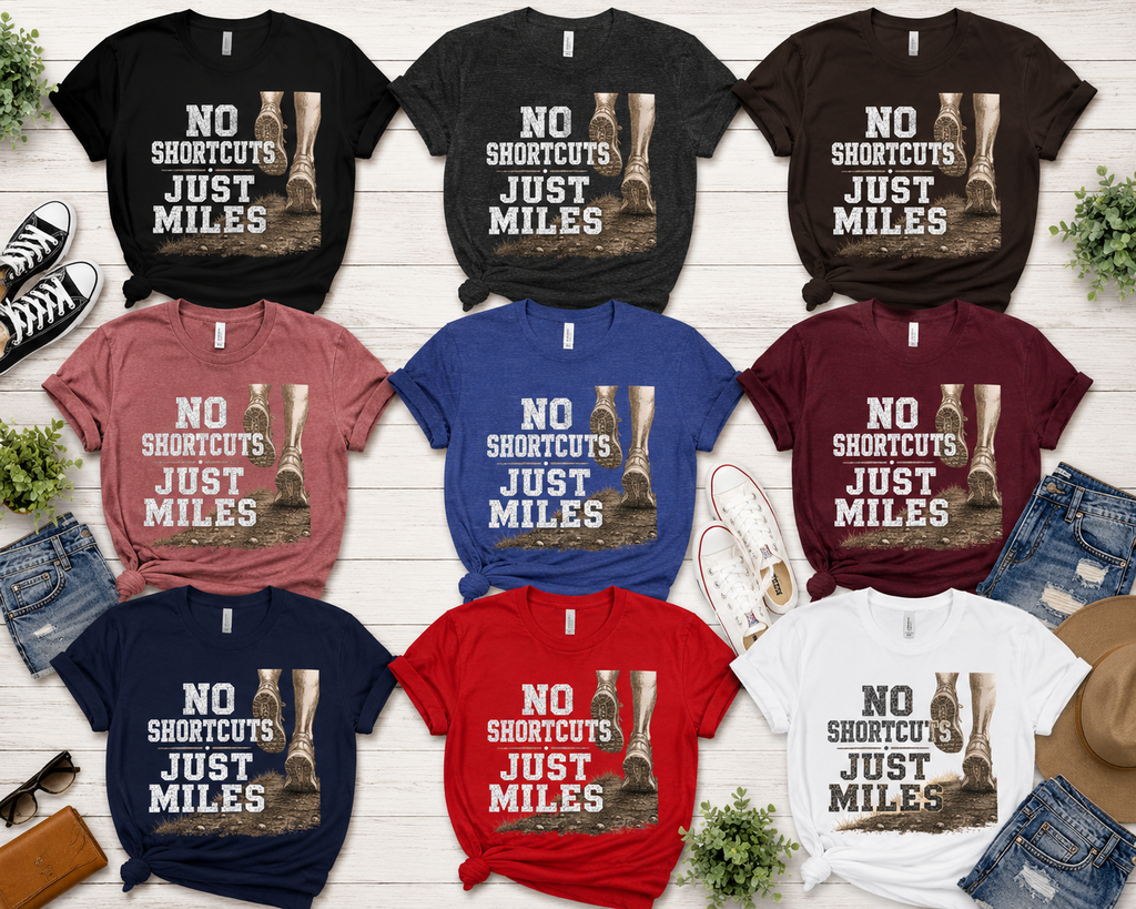No Shortcuts Just Miles Shirt, Cross Country Shirt, XC Runner Gift, Cross Country Mom Dad Grandpa Grandma Tee, Running Team Shirt