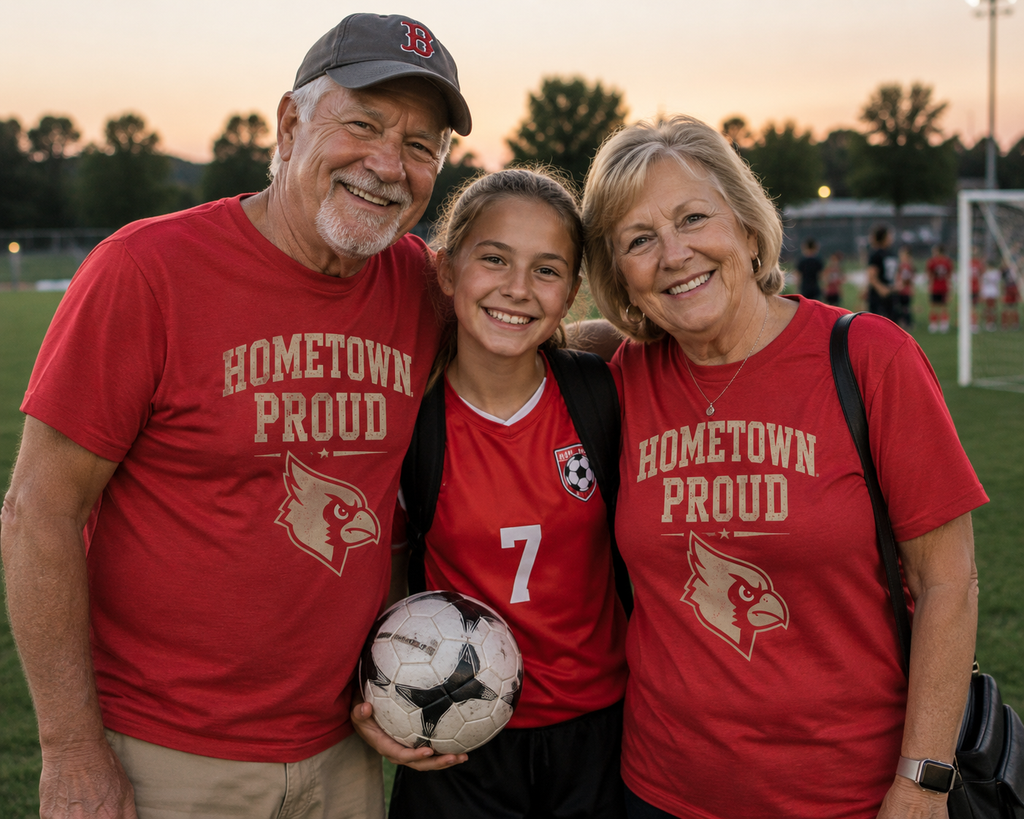 Custom Hometown Proud Shirt | Personalized School Mascot Tee | Small Town Big Dreams | Football Soccer Baseball Game Day Shirt