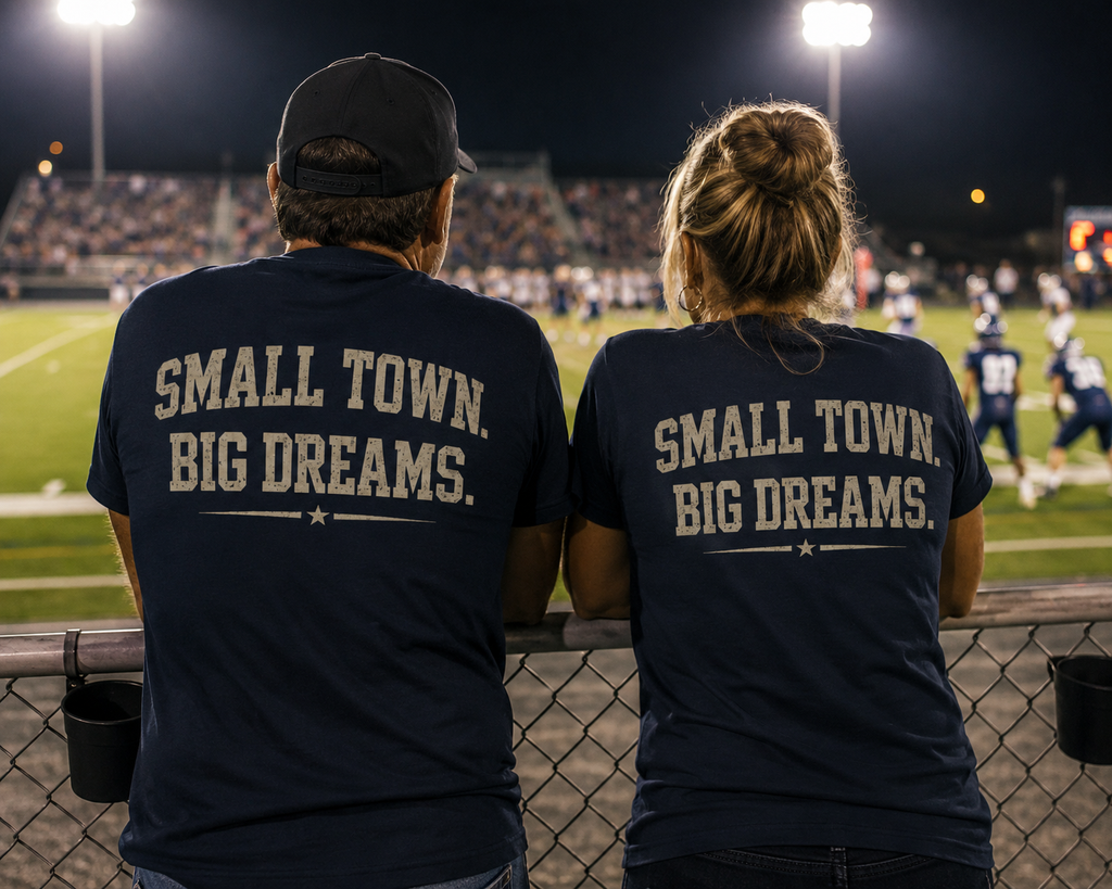 Custom Hometown Proud Shirt | Personalized School Mascot Tee | Small Town Big Dreams | Football Soccer Baseball Game Day Shirt