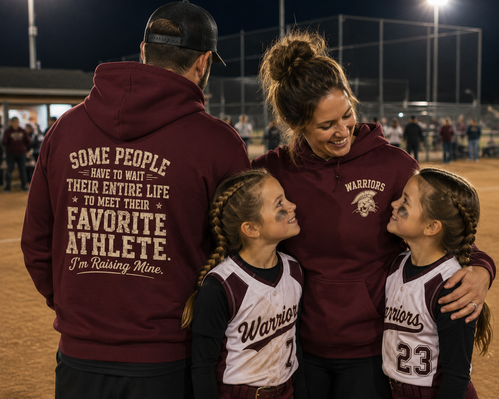 Personalized Sports Mom Hoodie, Sports Dad Sweatshirt, Custom Team Mascot Hoodie, Favorite Athlete Hoodie, Game Day Gift