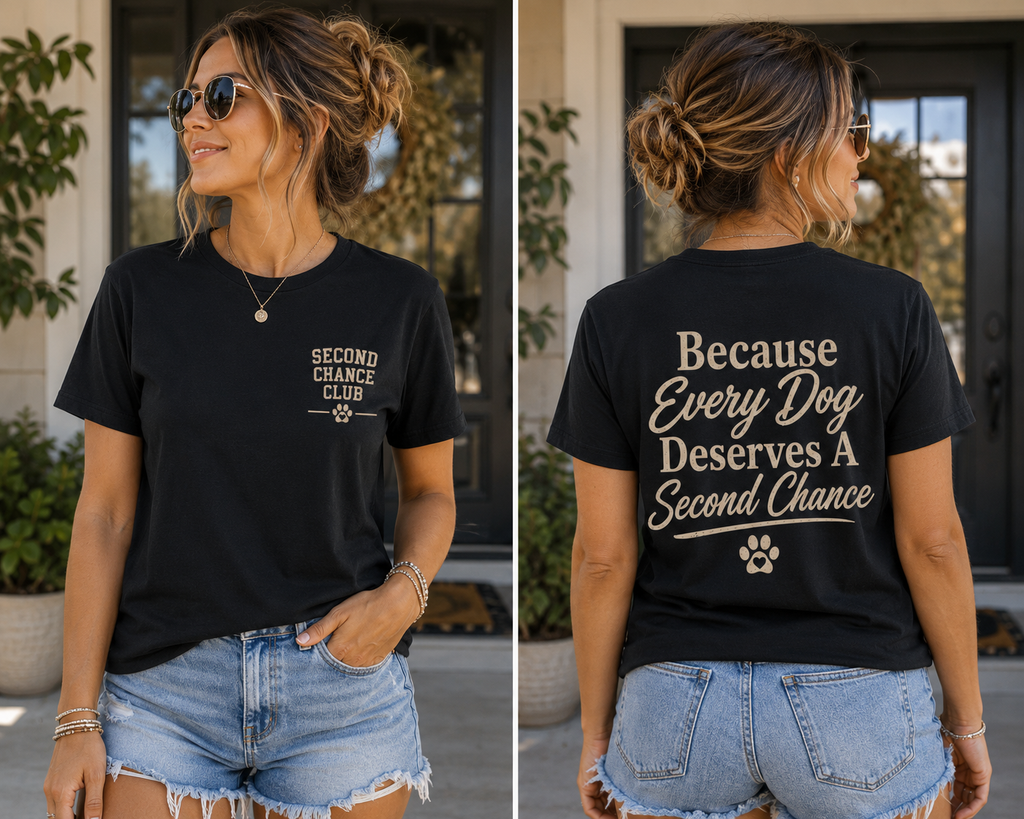 Second Chance Club Shirt, Rescue Dog Shirt, Adopt Don't Shop Tee, Dog Rescue T-Shirt, Shelter Volunteer Gift, Dog Mom Shirt, Rescue Mama Tee
