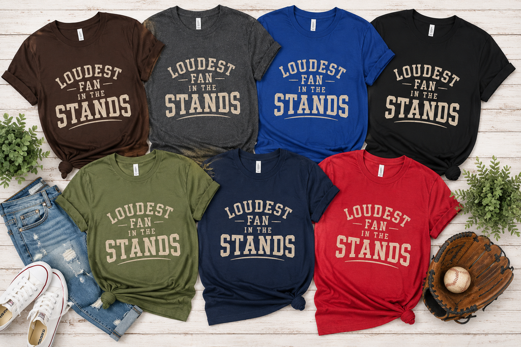 Loudest Fan in the Stands T-Shirt | Baseball Mom Shirt | Softball Mom Tee | Sports Dad Shirt | Football Soccer Basketball Fan