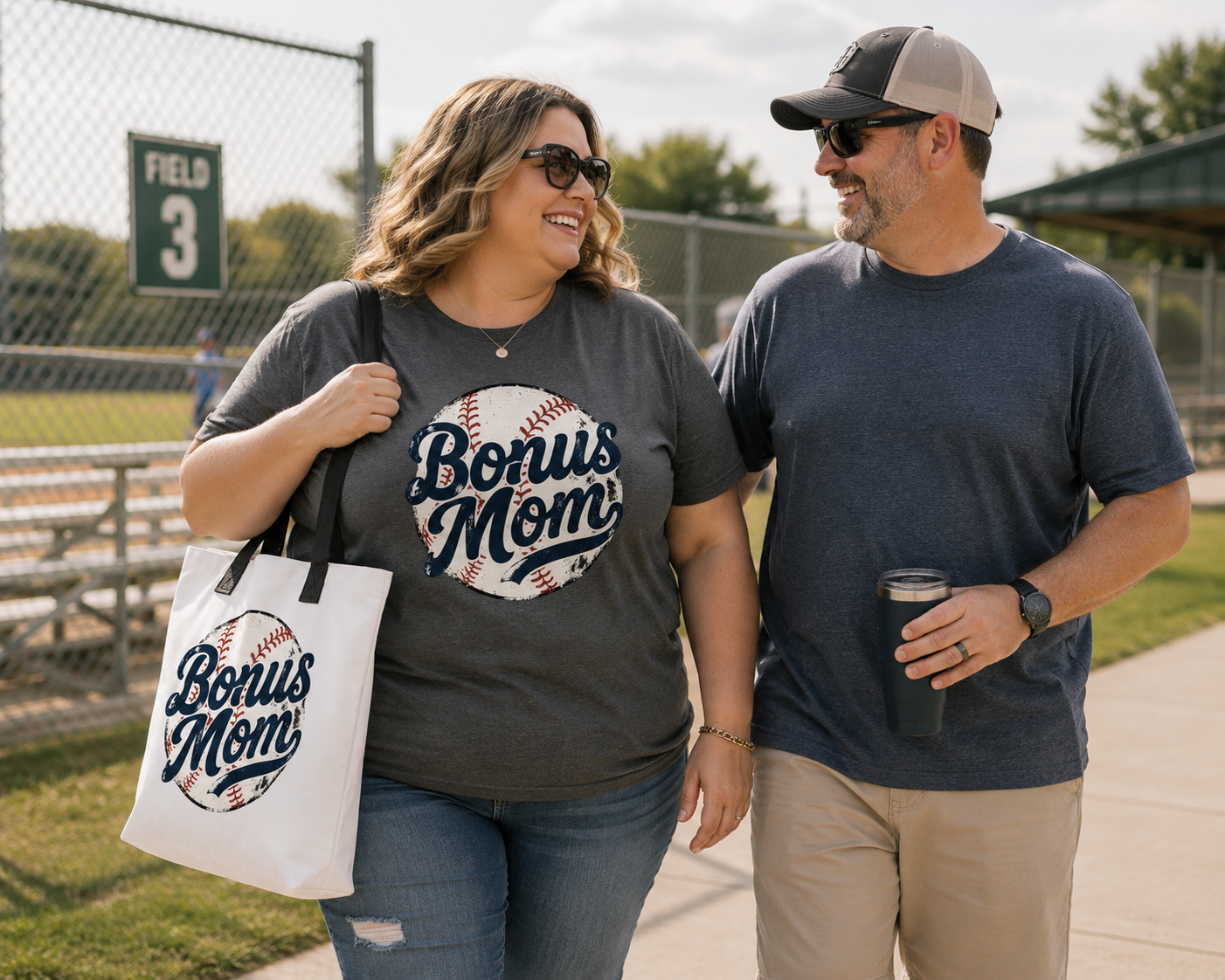 Bonus Mom Baseball Tote Bag | Mom Baseball Tote