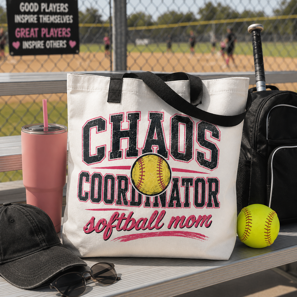Softball Mom Tote Bag | All-Over Print Sports Mom Tote