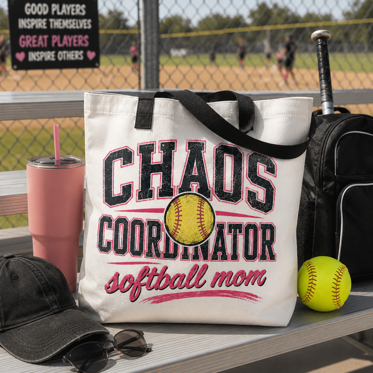Softball Mom Tote Bag | All-Over Print Sports Mom Tote