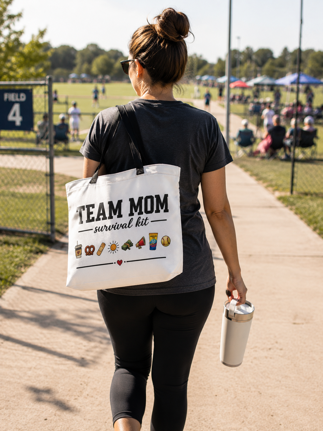 Team Mom Tote Bag | All-Over Print Sports Mom Carryall