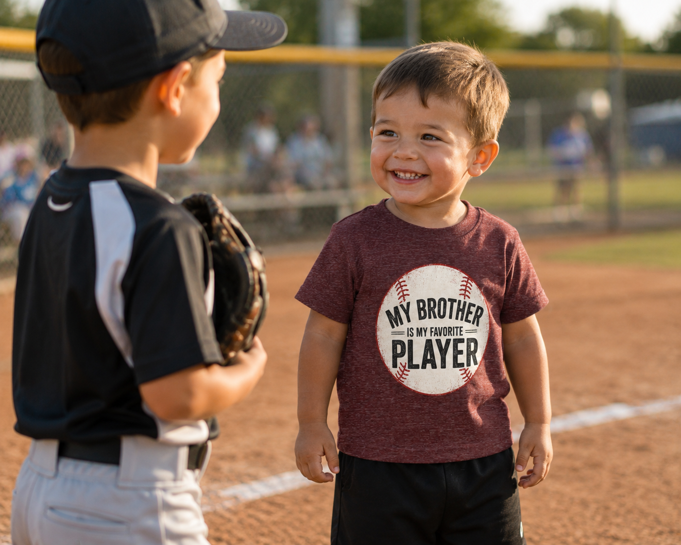 My Brother Is My Favorite Player Toddler Tee | Baseball Graphic