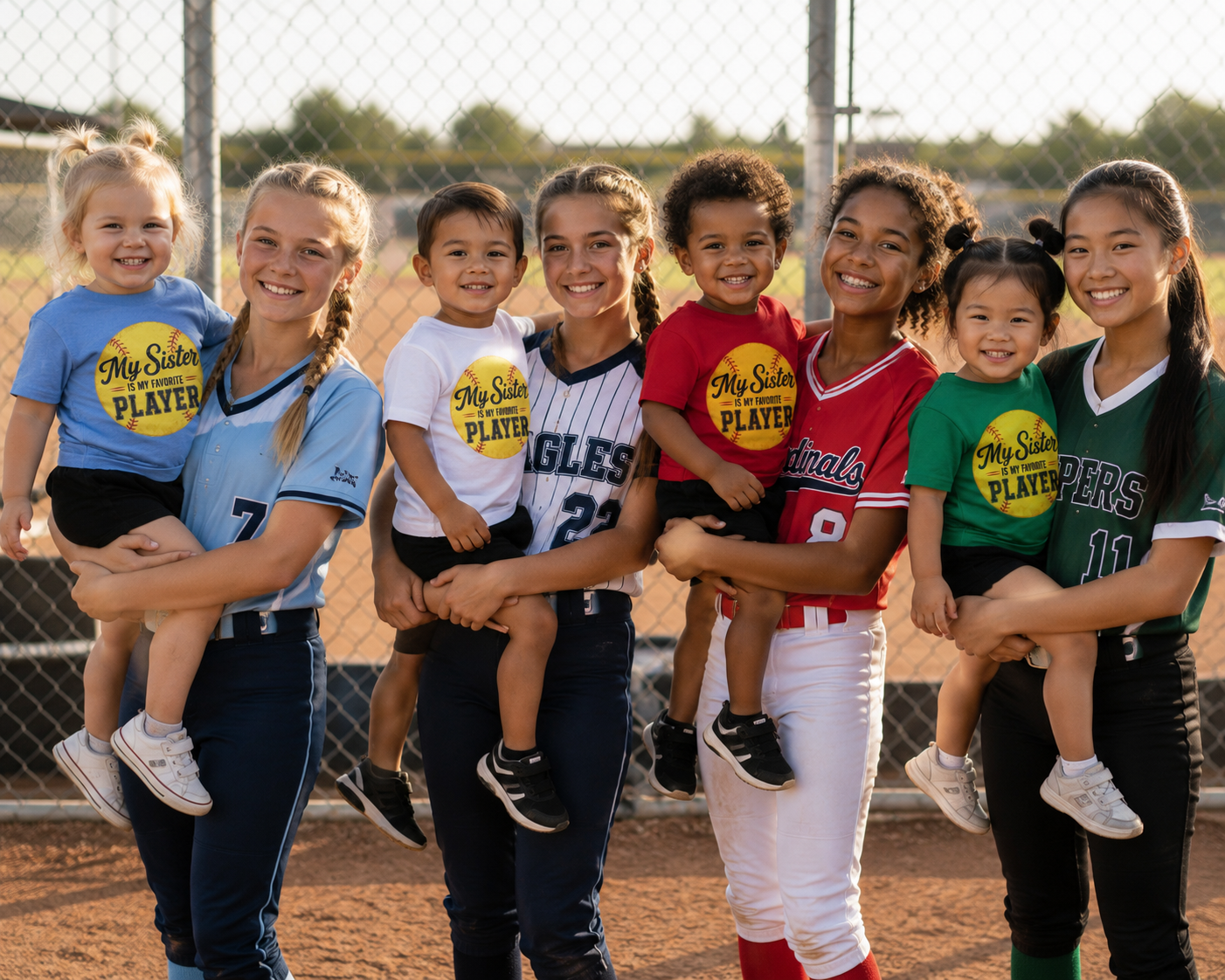 My Sister Is My Favorite Player Toddler Tee | Softball Yellow Ball Design