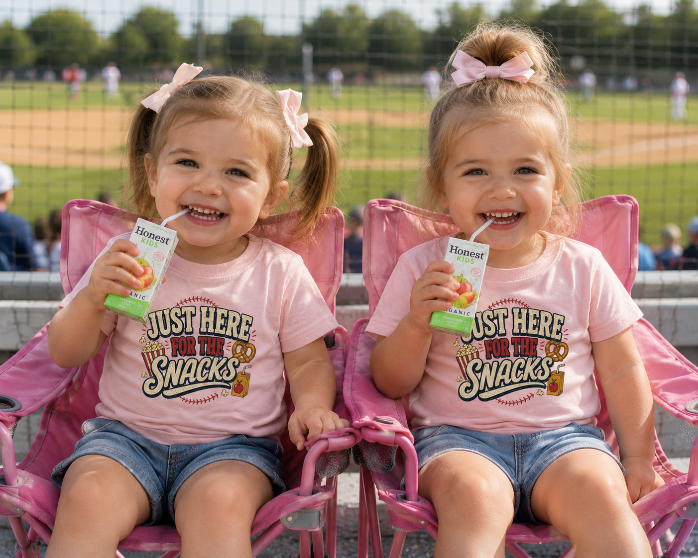 Just Here For The Snacks Toddler Tee | Baseball Snack Design