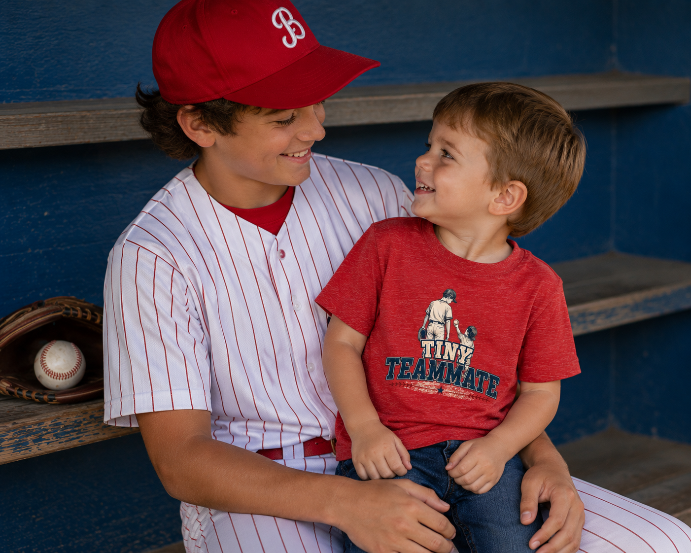Tiny Teammate Baseball Toddler Short Sleeve Tee | Kids Sports Shirt