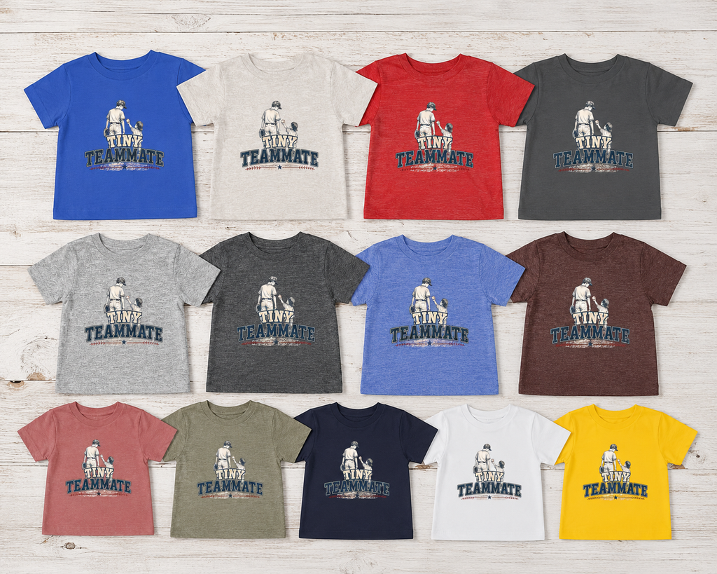 Tiny Teammate Baseball Toddler Short Sleeve Tee | Kids Sports Shirt