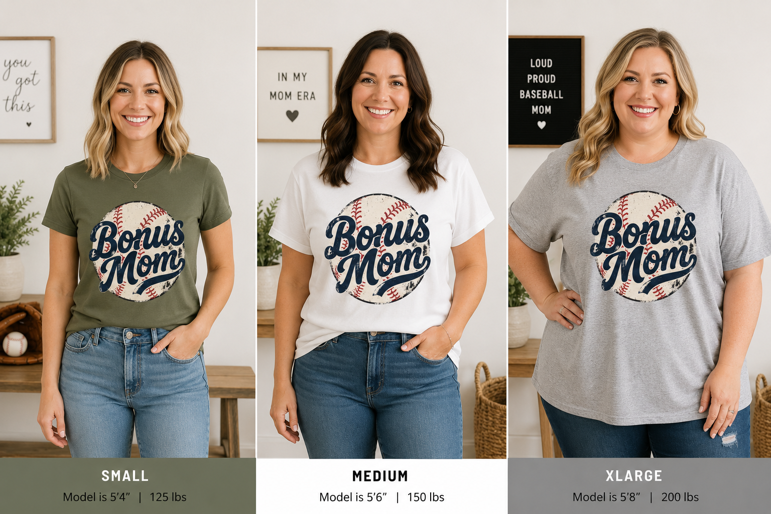 Bonus Mom Baseball T-Shirt | Mom Team Baseball Shirt