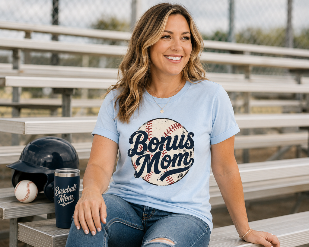 Bonus Mom Baseball T-Shirt | Mom Team Baseball Shirt