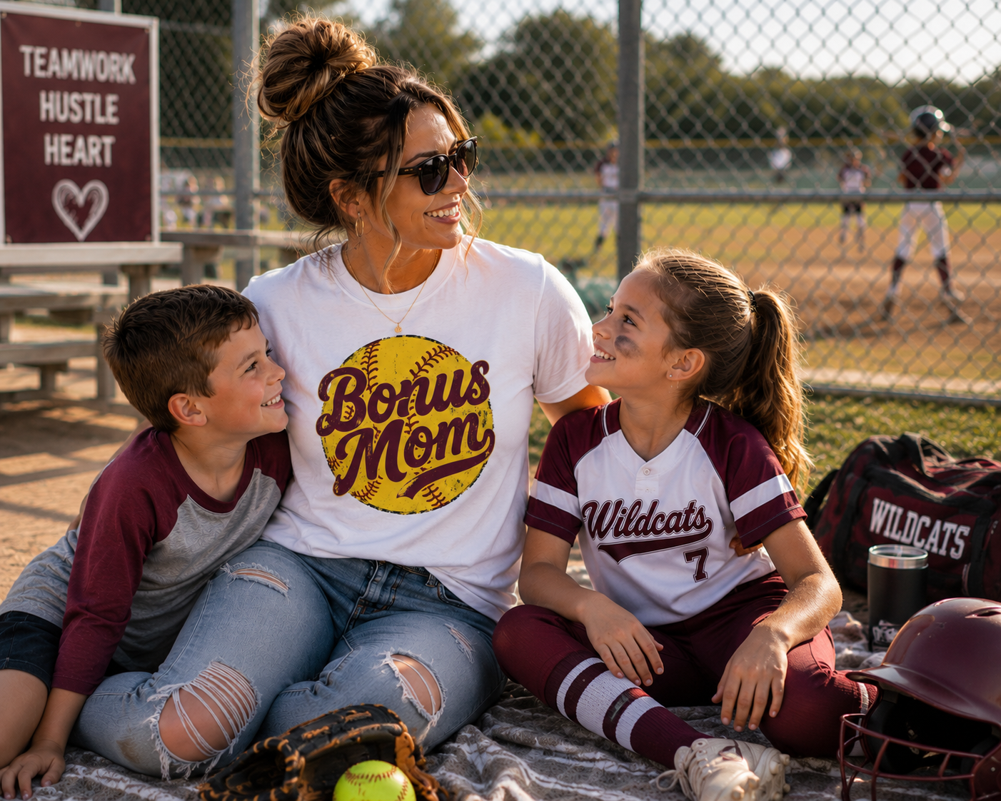 Bonus Mom Softball Shirt