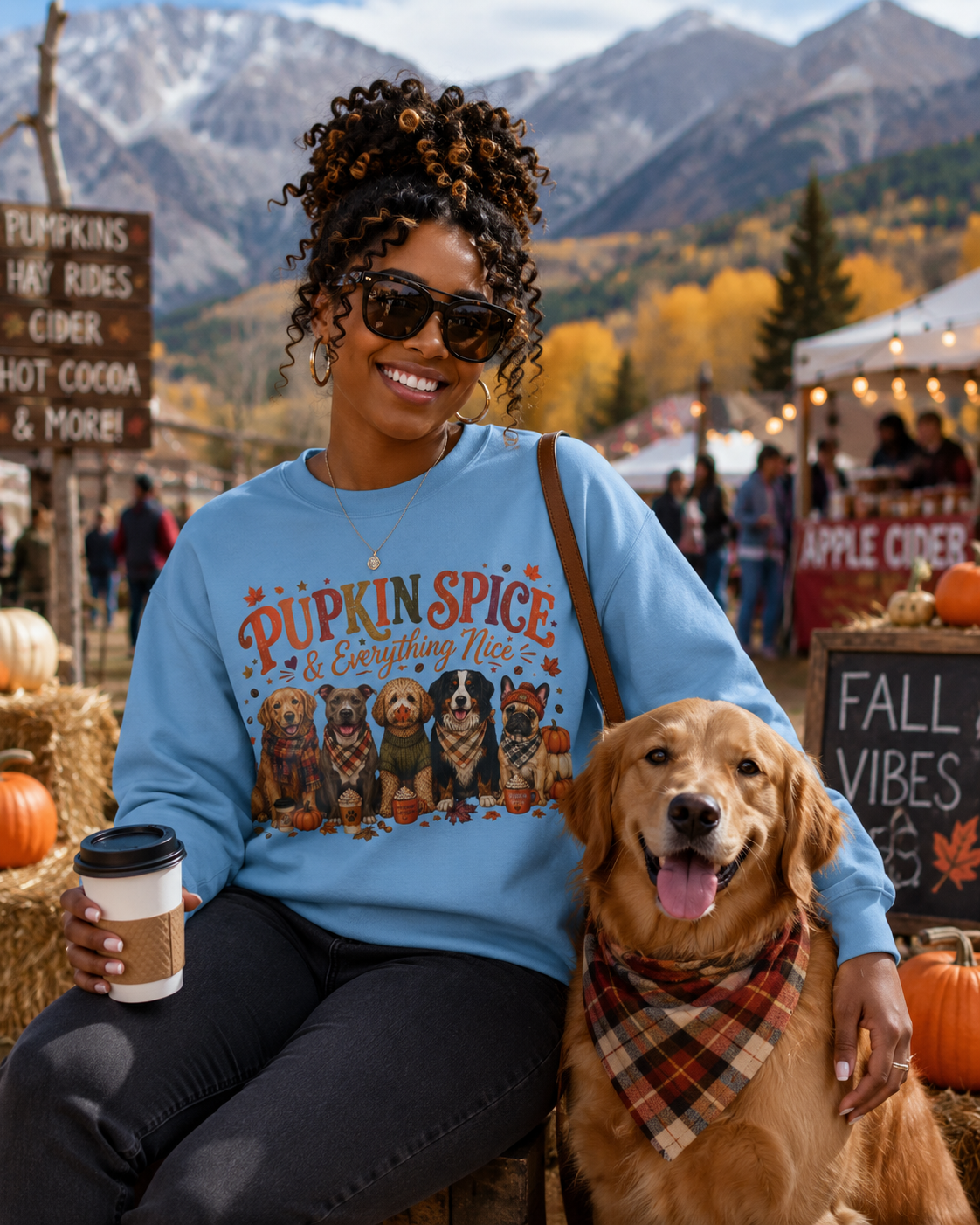 Dog Mom Fall Sweatshirt, Pumpkin Spice & Everything Nice Crewneck, Cute Autumn Dog Lover Sweatshirt, Halloween Puppy Shirt, Gift for Dog Mom