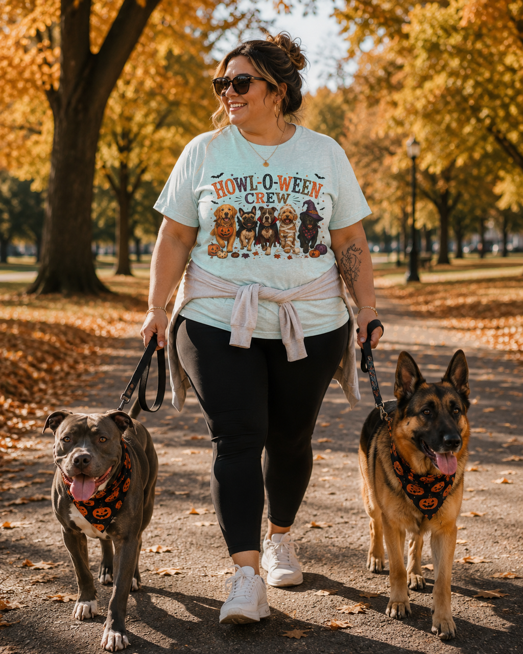 Howl-O-Ween Crew Shirt, Halloween Dog Mom Shirt, Cute Dog Halloween Tee, Spooky Dog Lover Gift, Fall Dog Shirt, Pumpkin Dog Costume Tee