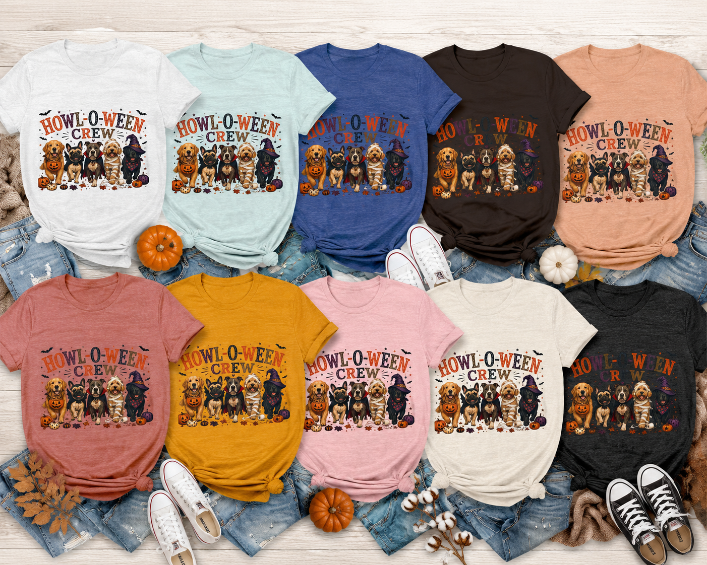 Howl-O-Ween Crew Shirt, Halloween Dog Mom Shirt, Cute Dog Halloween Tee, Spooky Dog Lover Gift, Fall Dog Shirt, Pumpkin Dog Costume Tee