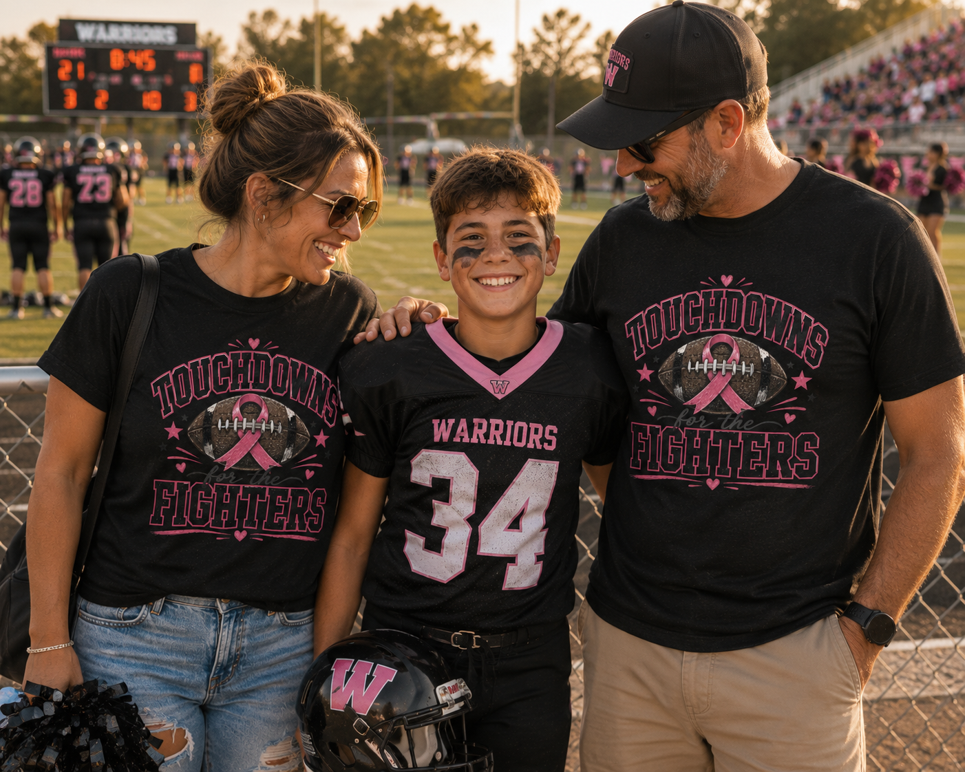 Touchdowns for the Fighters Shirt | Breast Cancer Awareness Football Shirt | Pink Out Game Tee | Football Mom Breast Cancer Shirt