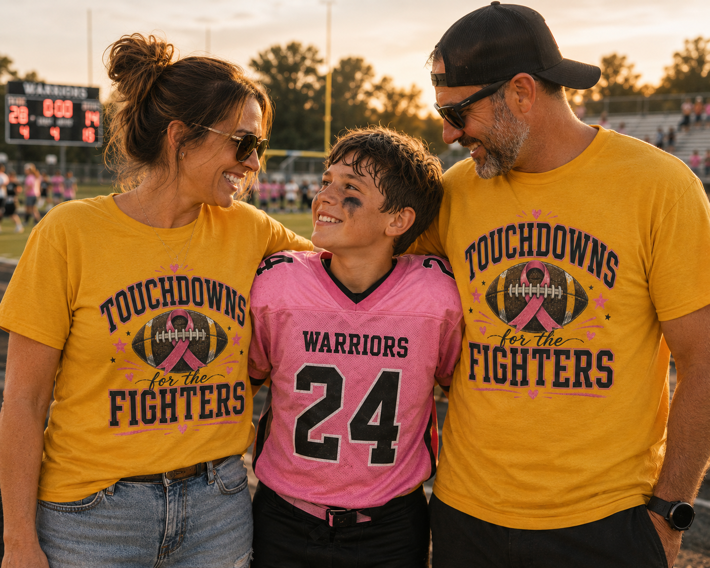 Touchdowns for the Fighters Shirt | Breast Cancer Awareness Football Shirt | Pink Out Game Tee | Football Mom Breast Cancer Shirt