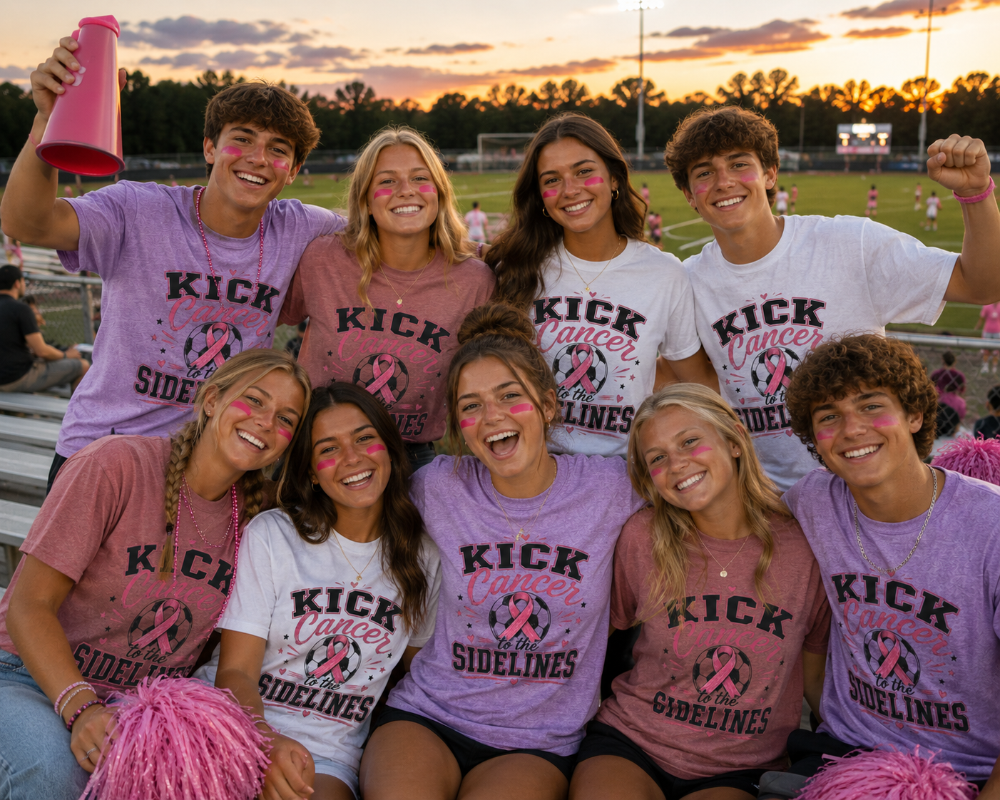 Kick Cancer to the Sidelines Soccer Shirt | Breast Cancer Awareness Tee | Pink Out Soccer Game Shirt | October Awareness Gift