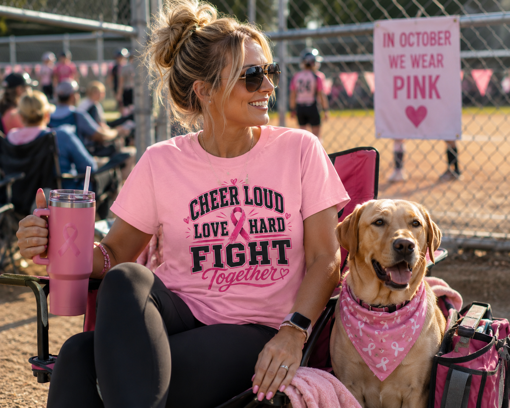 Breast Cancer Awareness Sports Mom Tee, Pink Ribbon Football Game Shirt, Team Spirit Cancer Support Shirt, October Pink Out Tee