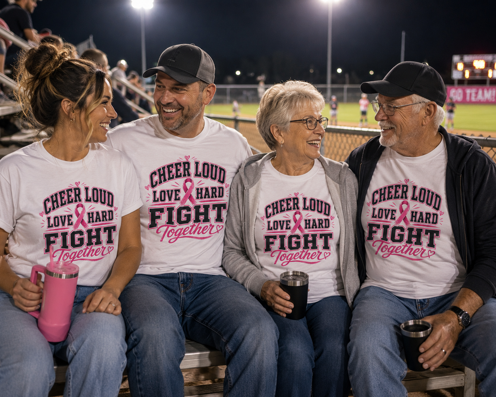Breast Cancer Awareness Sports Mom Tee, Pink Ribbon Football Game Shirt, Team Spirit Cancer Support Shirt, October Pink Out Tee