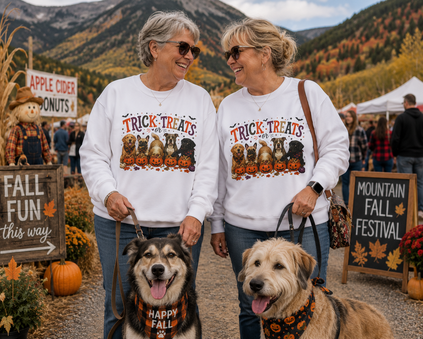 Trick or Treats Dog Mom Halloween Sweatshirt, Funny Dog Lover Fall Crewneck, Cute Pumpkin Dog Sweatshirt, Autumn Pet Lover Gift