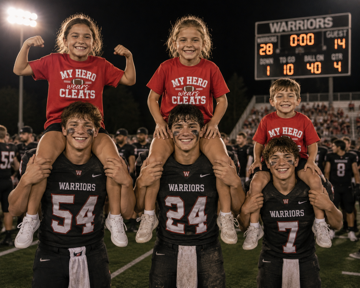 My Hero Wears Cleats Shirt | Kids Football Shirt | Little Brother Football Shirt | Little Sister Football Shirt | Sibling Shirt