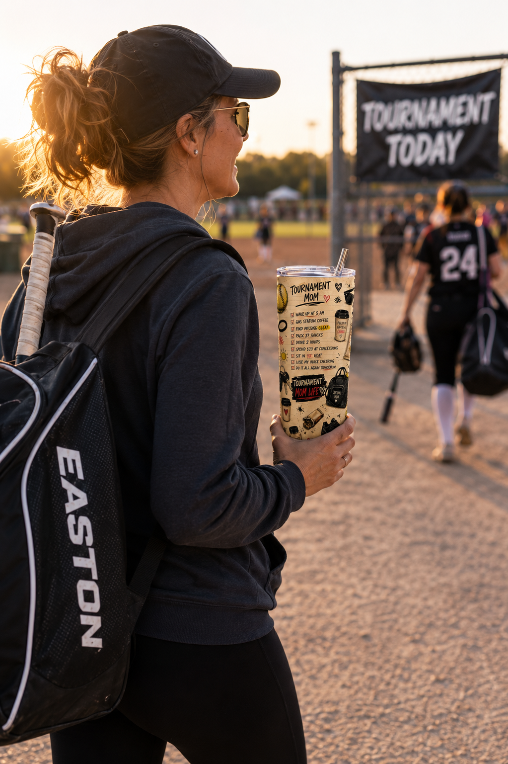 Tournament Mom Tumbler | Softball Mom 20oz Stainless Steel Tumbler