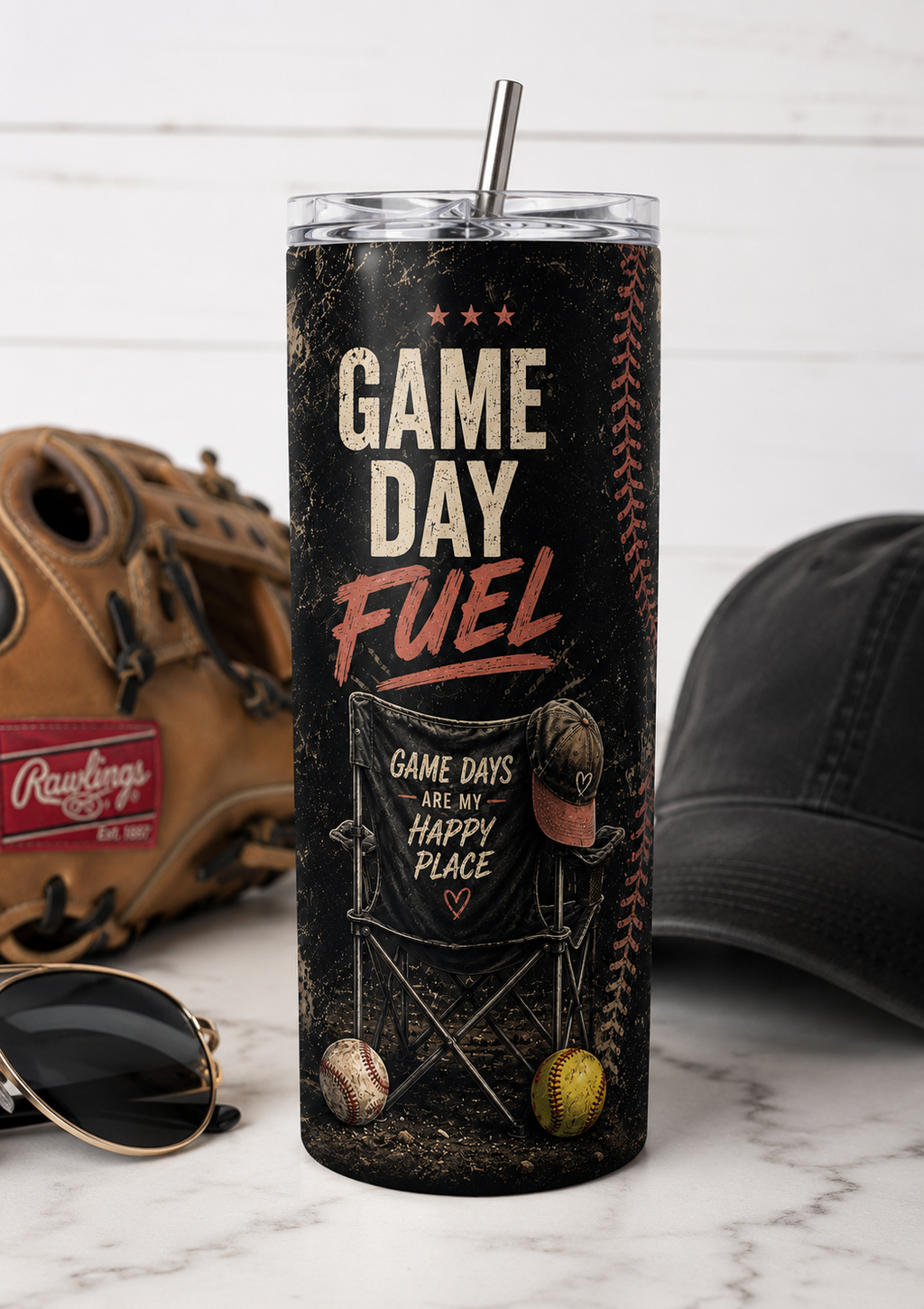 Game Day Fuel Tumbler | Stainless Steel 20oz | Sports Mom Tumbler