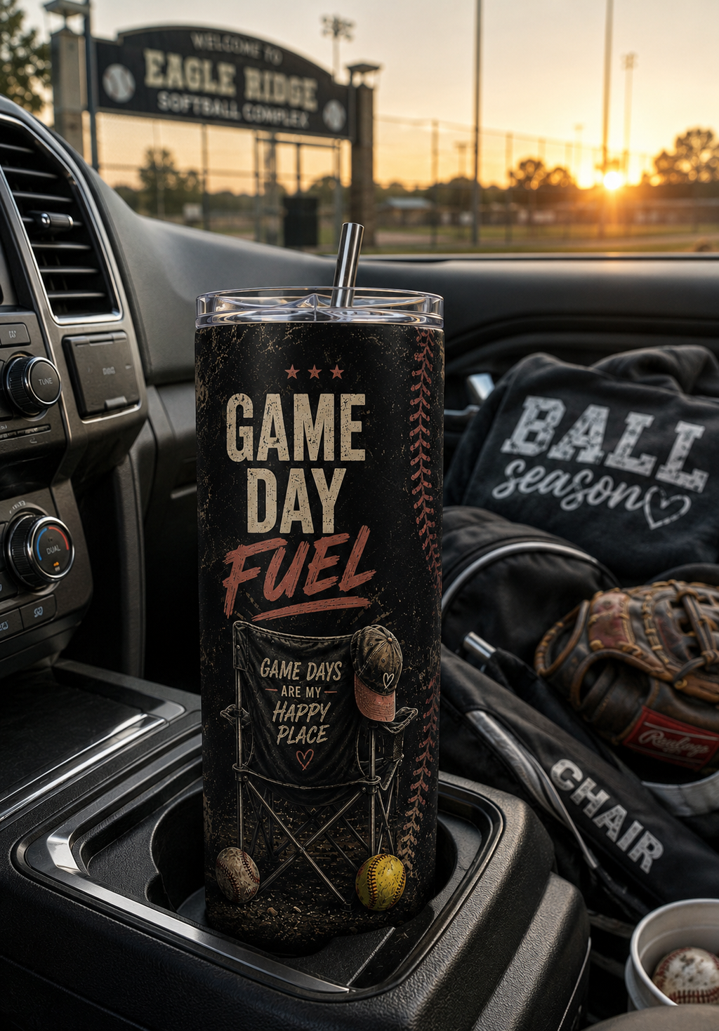 Game Day Fuel Tumbler | Stainless Steel 20oz | Sports Mom Tumbler