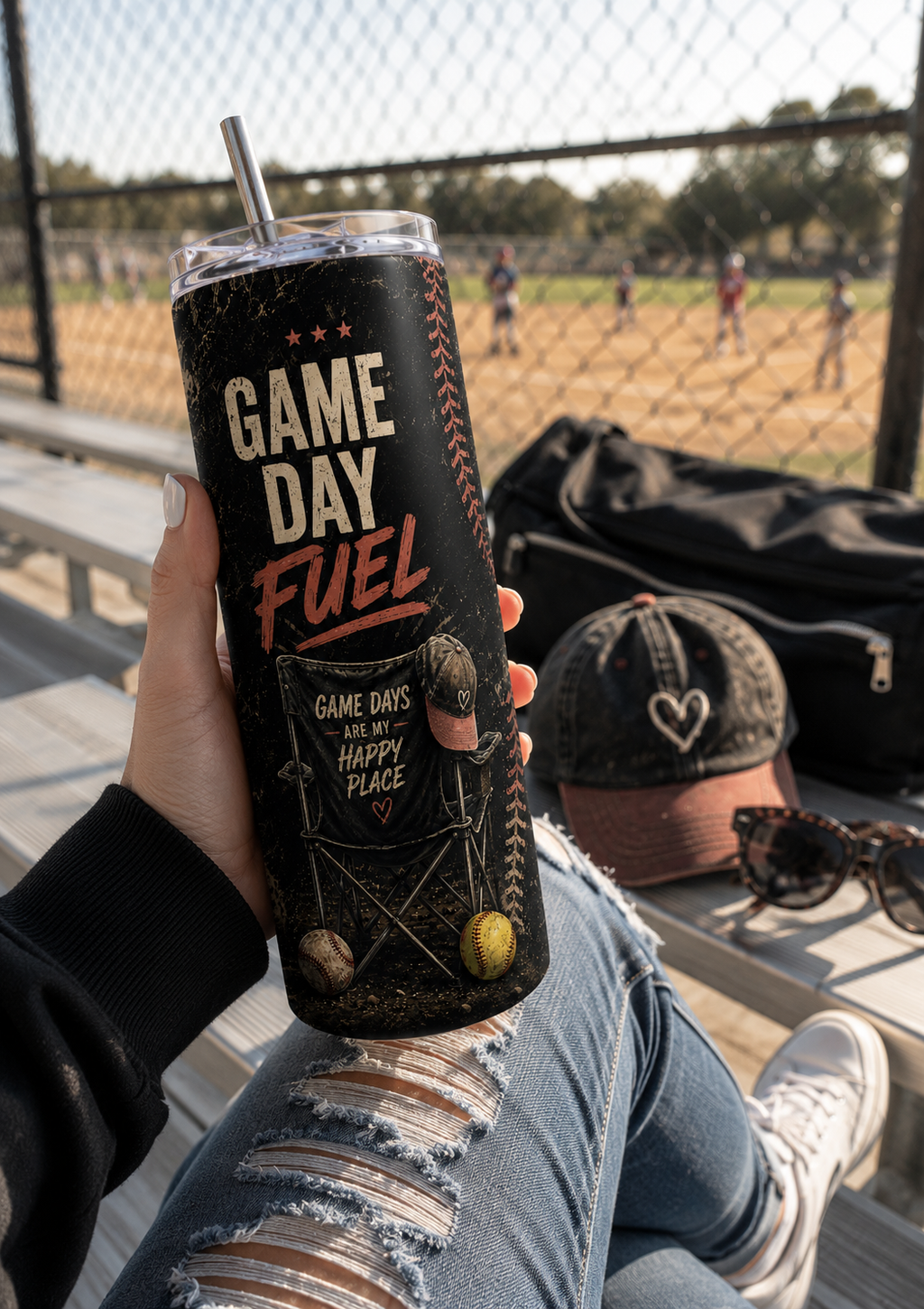 Game Day Fuel Tumbler | Stainless Steel 20oz | Sports Mom Tumbler