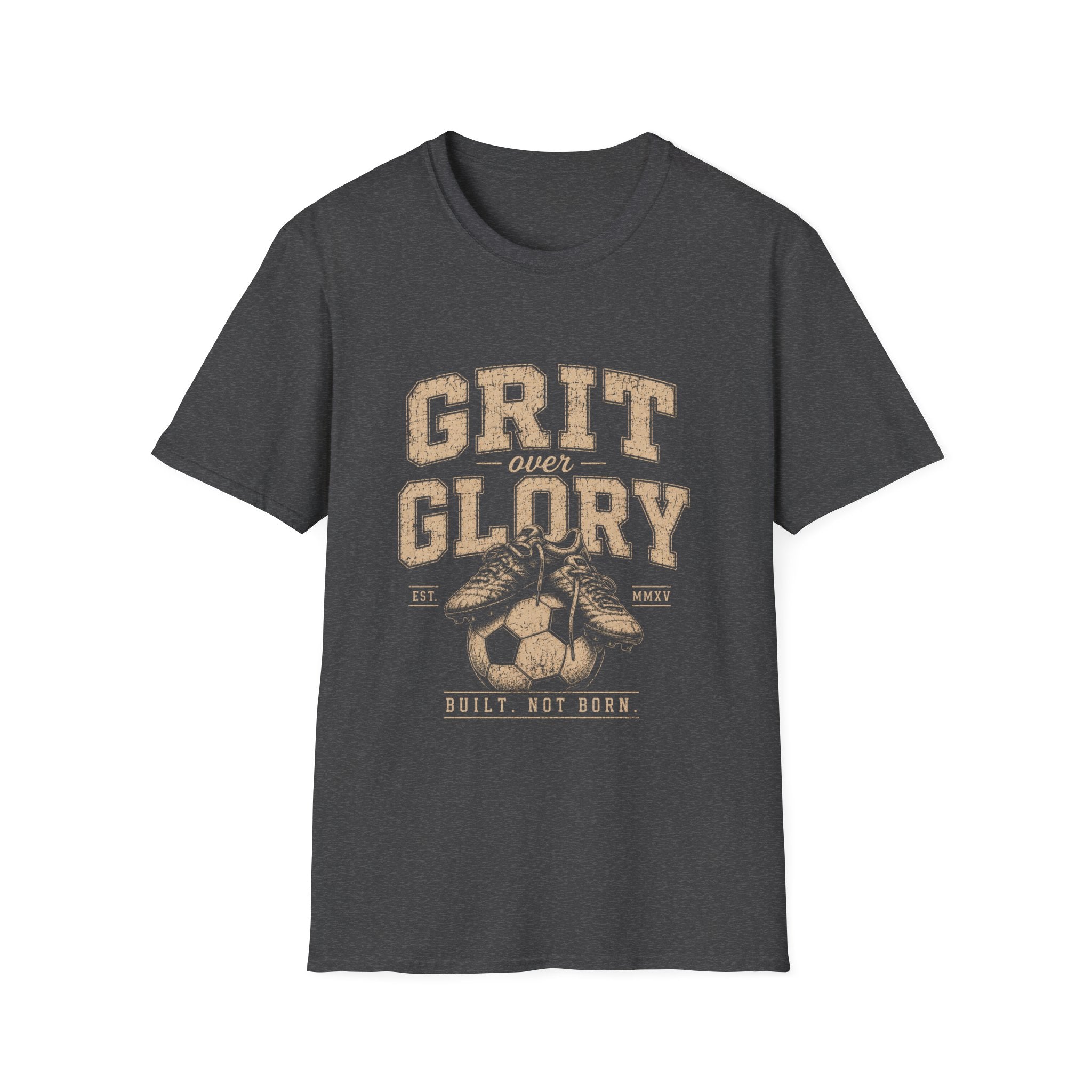 Grit Over Glory Soccer Shirt | Vintage Soccer Graphic Tee | Motivational Athlete T-Shirt | Soccer Player Gift | Championship Mindset Shirt