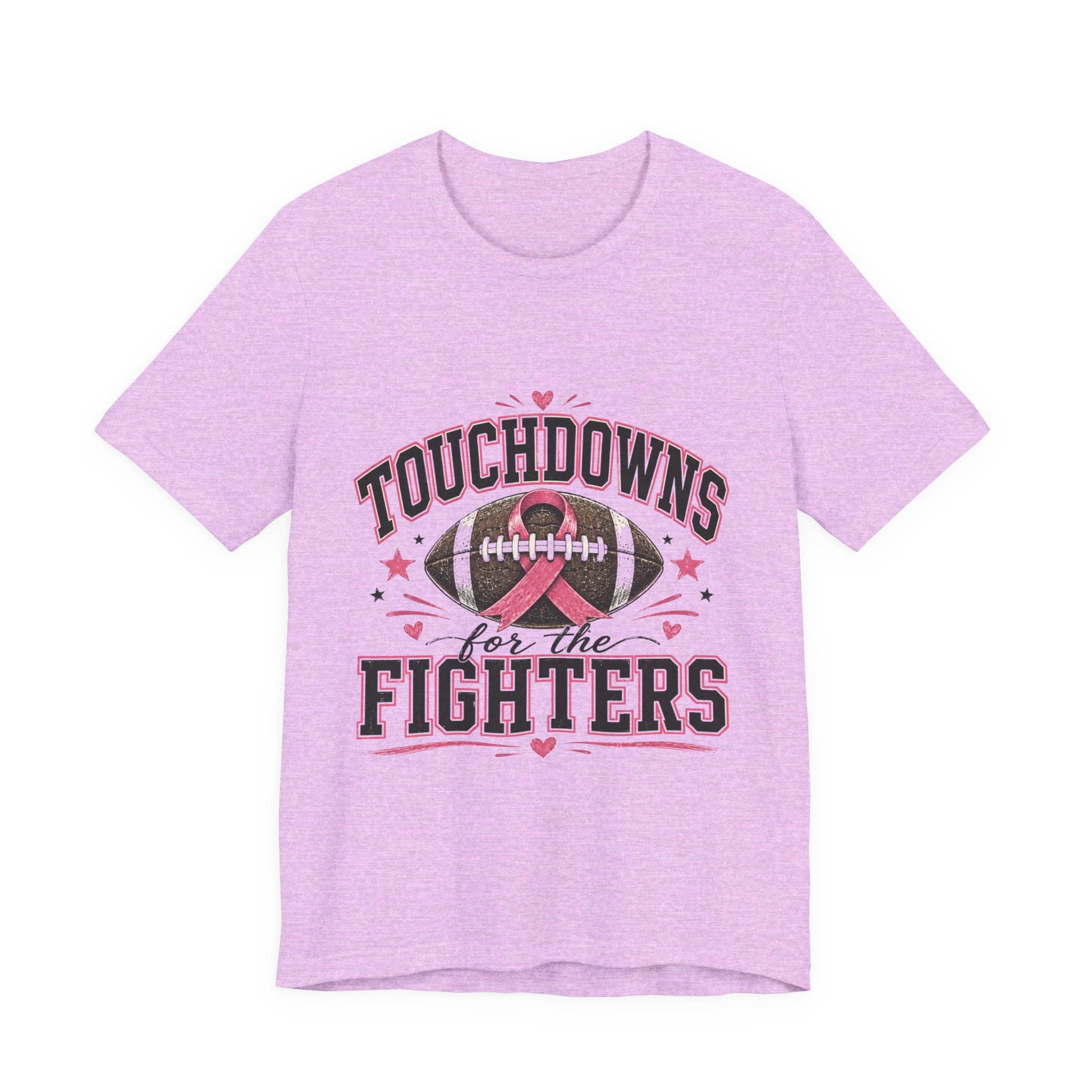 Touchdowns for the Fighters Shirt | Breast Cancer Awareness Football Shirt | Pink Out Game Tee | Football Mom Breast Cancer Shirt