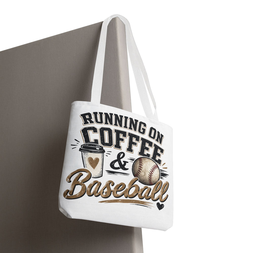 Running on Coffee & Baseball Tote Bag