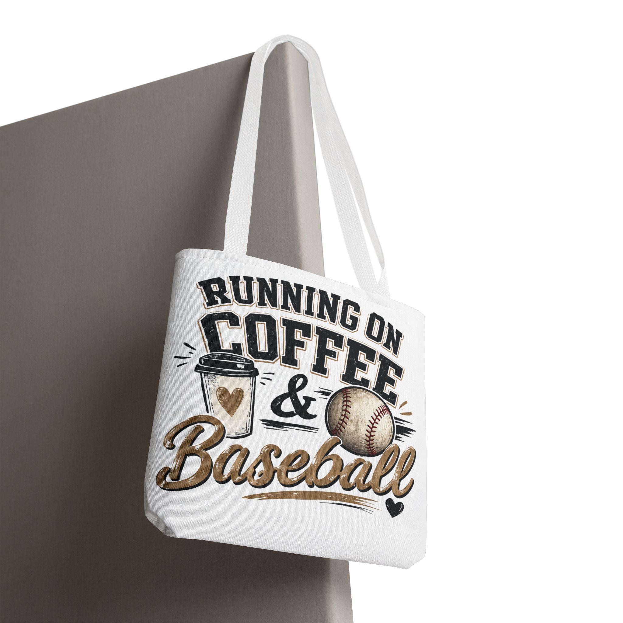 Running on Coffee & Baseball Tote Bag