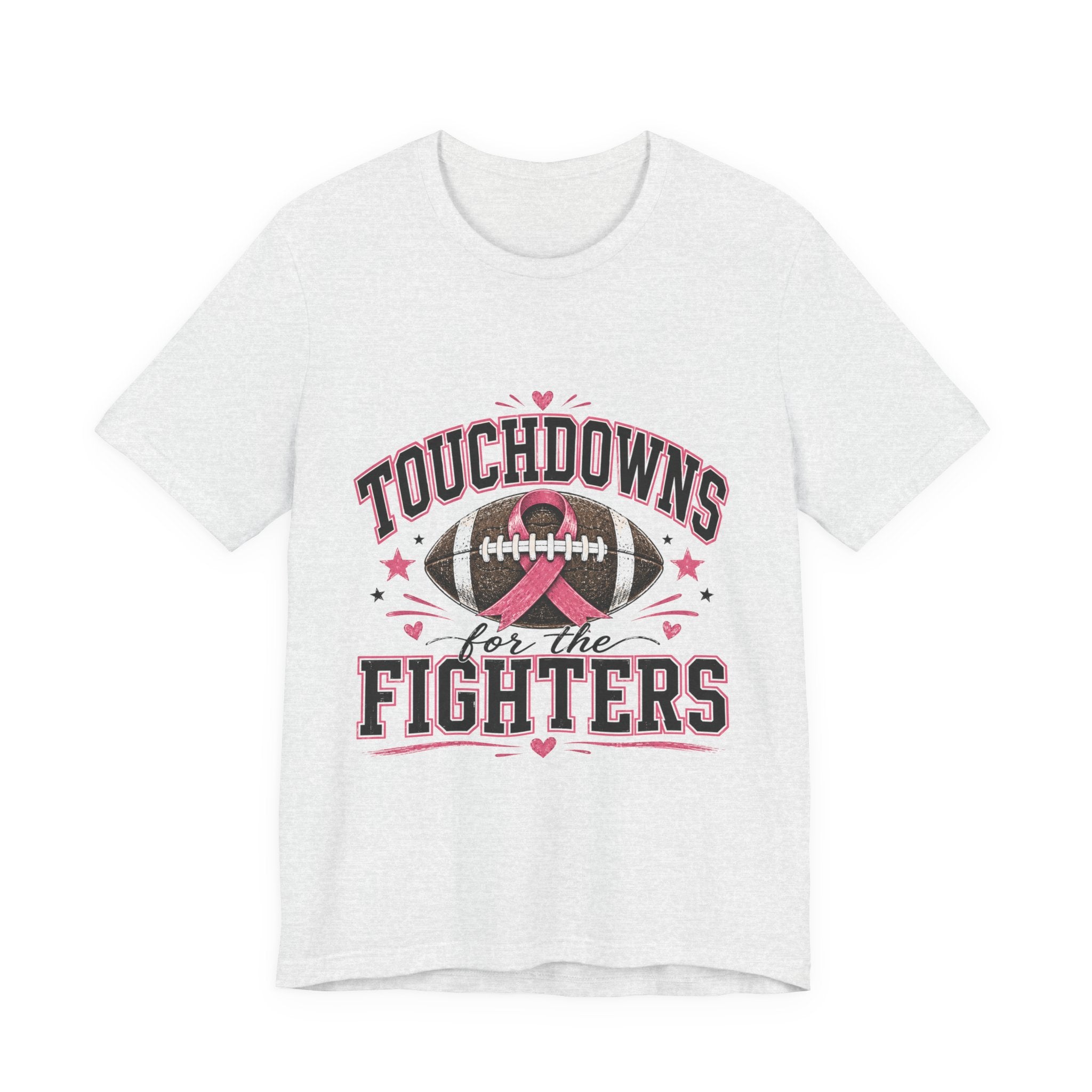 Touchdowns for the Fighters Shirt | Breast Cancer Awareness Football Shirt | Pink Out Game Tee | Football Mom Breast Cancer Shirt
