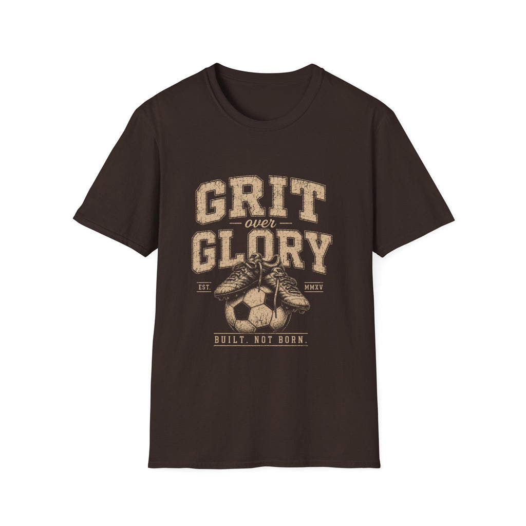 Grit Over Glory Soccer Shirt | Vintage Soccer Graphic Tee | Motivational Athlete T-Shirt | Soccer Player Gift | Championship Mindset Shirt