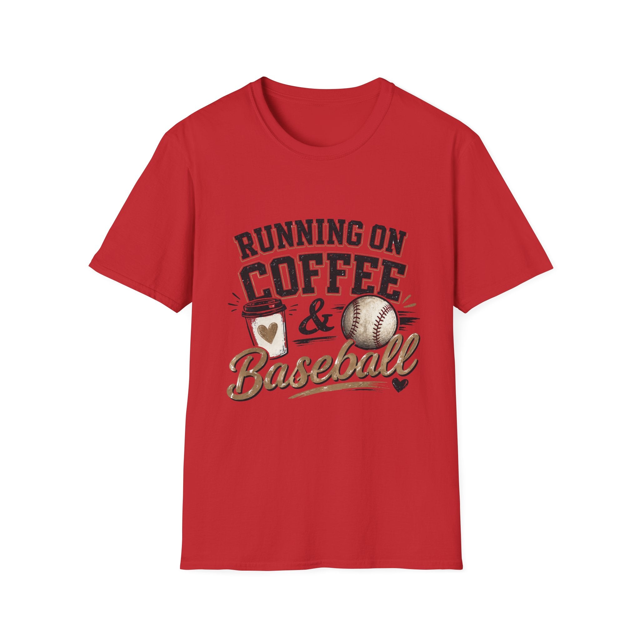 Running on Coffee & Baseball T-Shirt | Baseball Mom T-Shirt