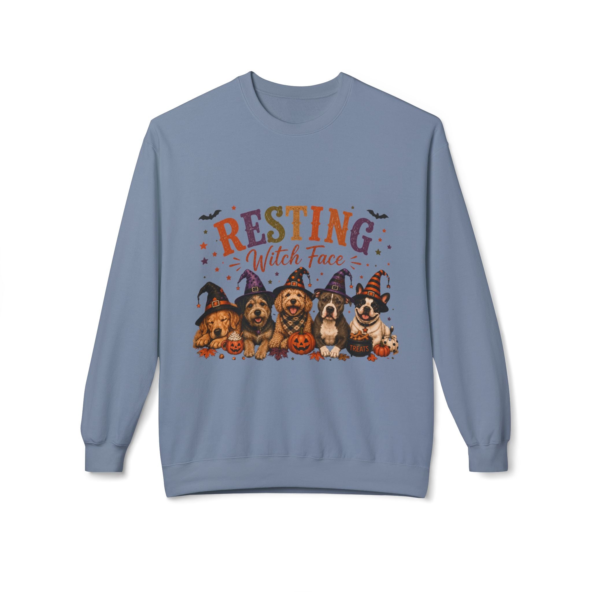 Resting Witch Face Halloween Dog Mom Sweatshirt | Funny Witch Crewneck | Cute Dog Lover Fall Sweatshirt | Spooky Season Pet Mom Gift