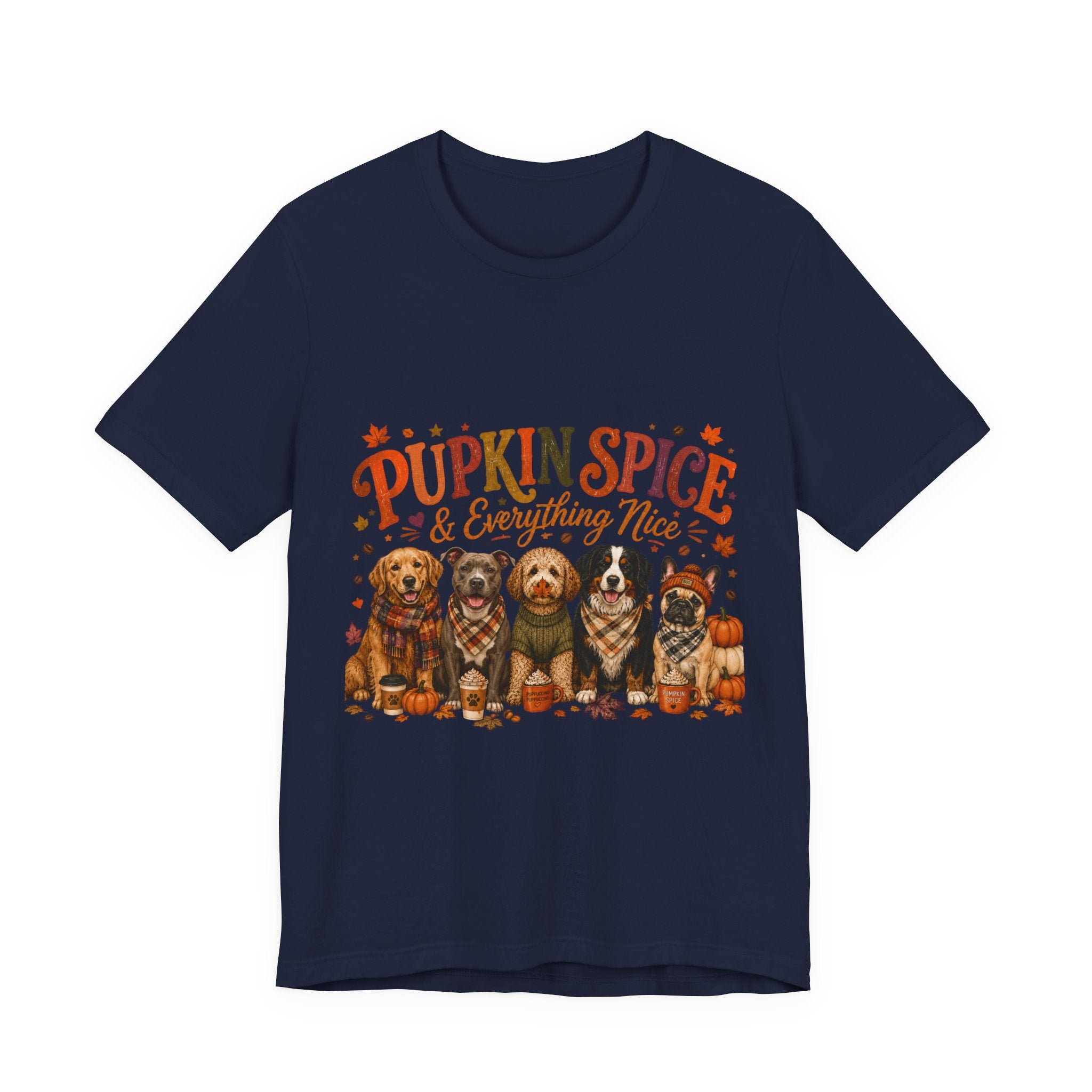 Pumpkin Spice & Everything Nice Dog Mom Shirt | Fall Dog Lover Tee | Cute Autumn Puppy Graphic T-Shirt | Cozy Dog Mom Gift