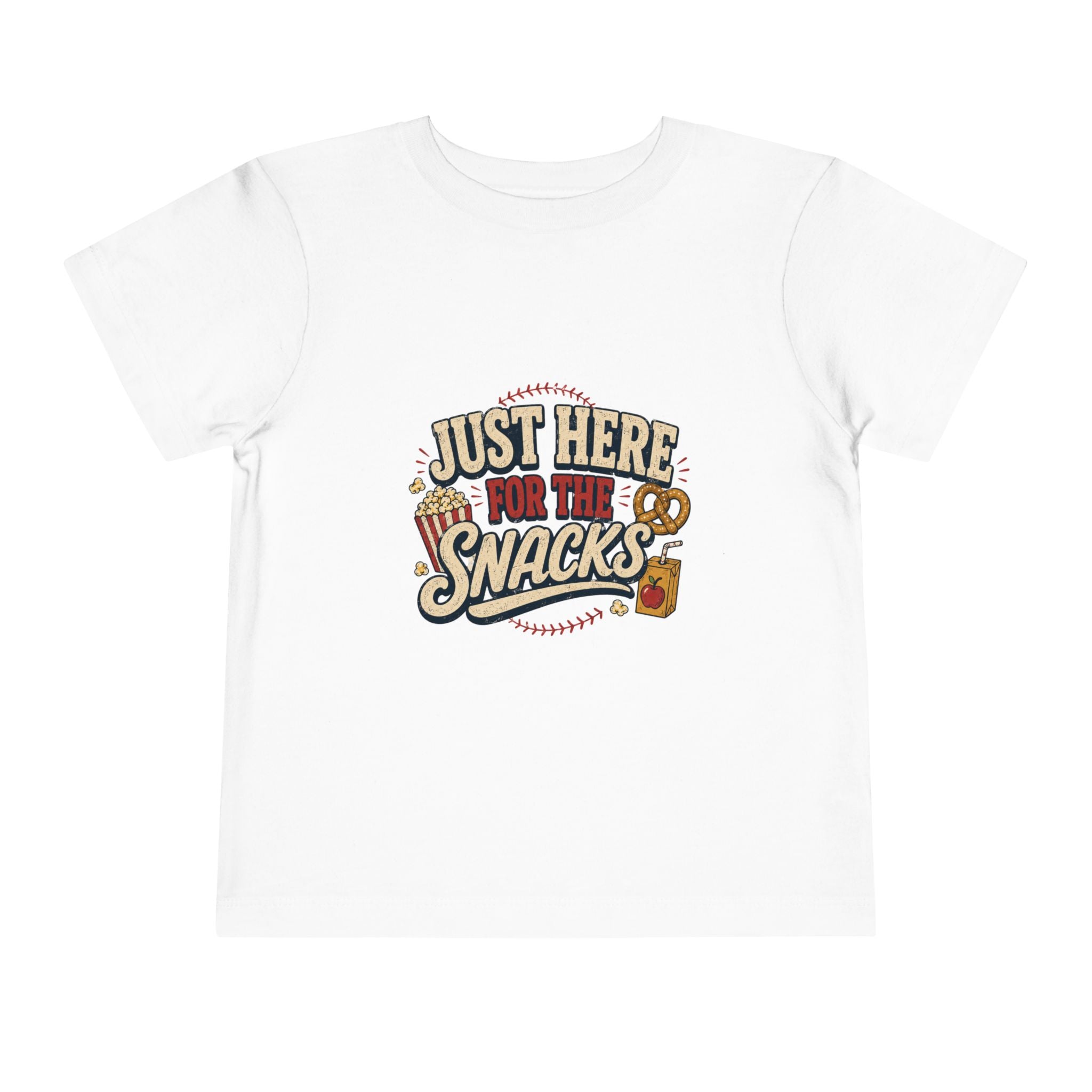 Just Here For The Snacks Toddler Tee | Baseball Snack Design