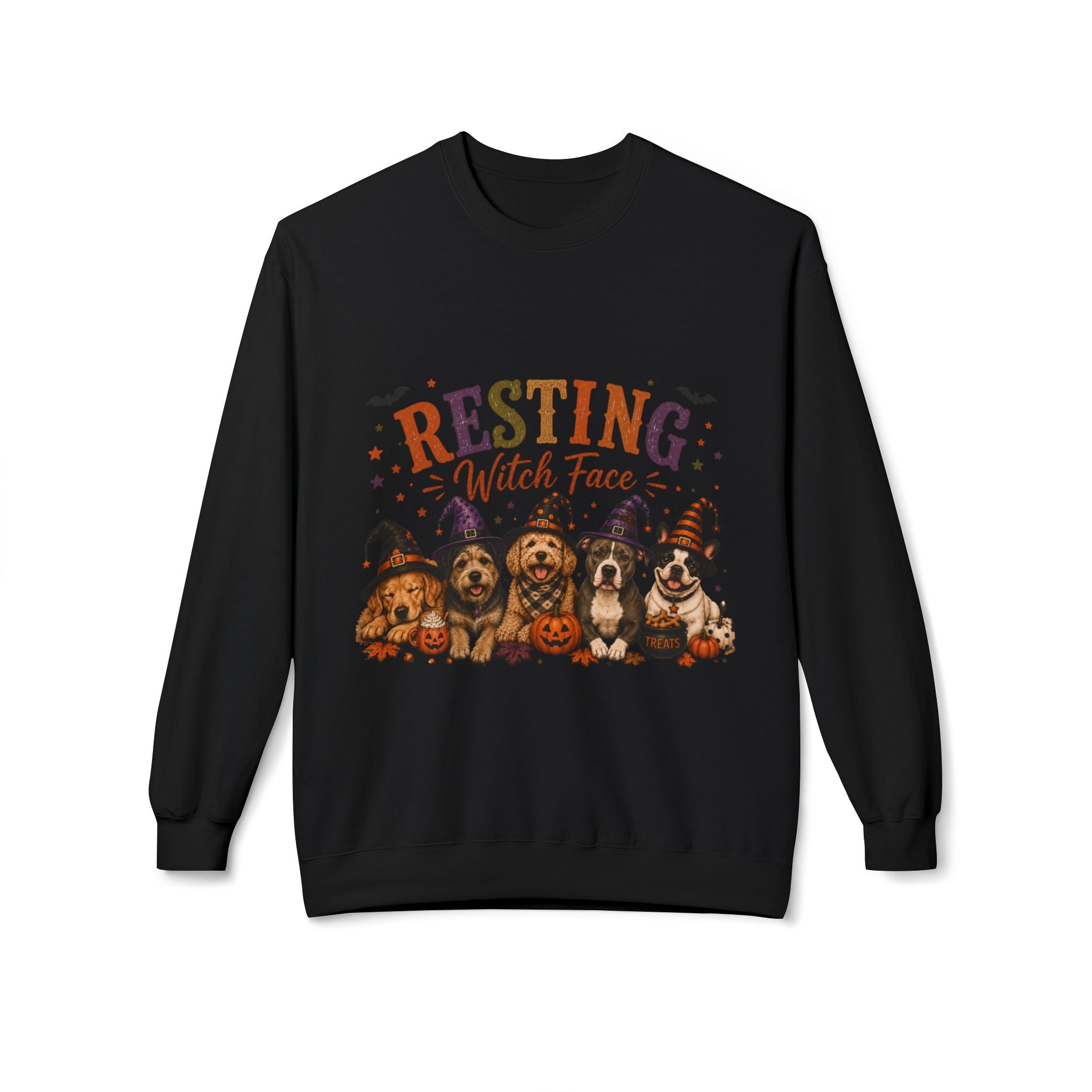 Resting Witch Face Halloween Dog Mom Sweatshirt | Funny Witch Crewneck | Cute Dog Lover Fall Sweatshirt | Spooky Season Pet Mom Gift