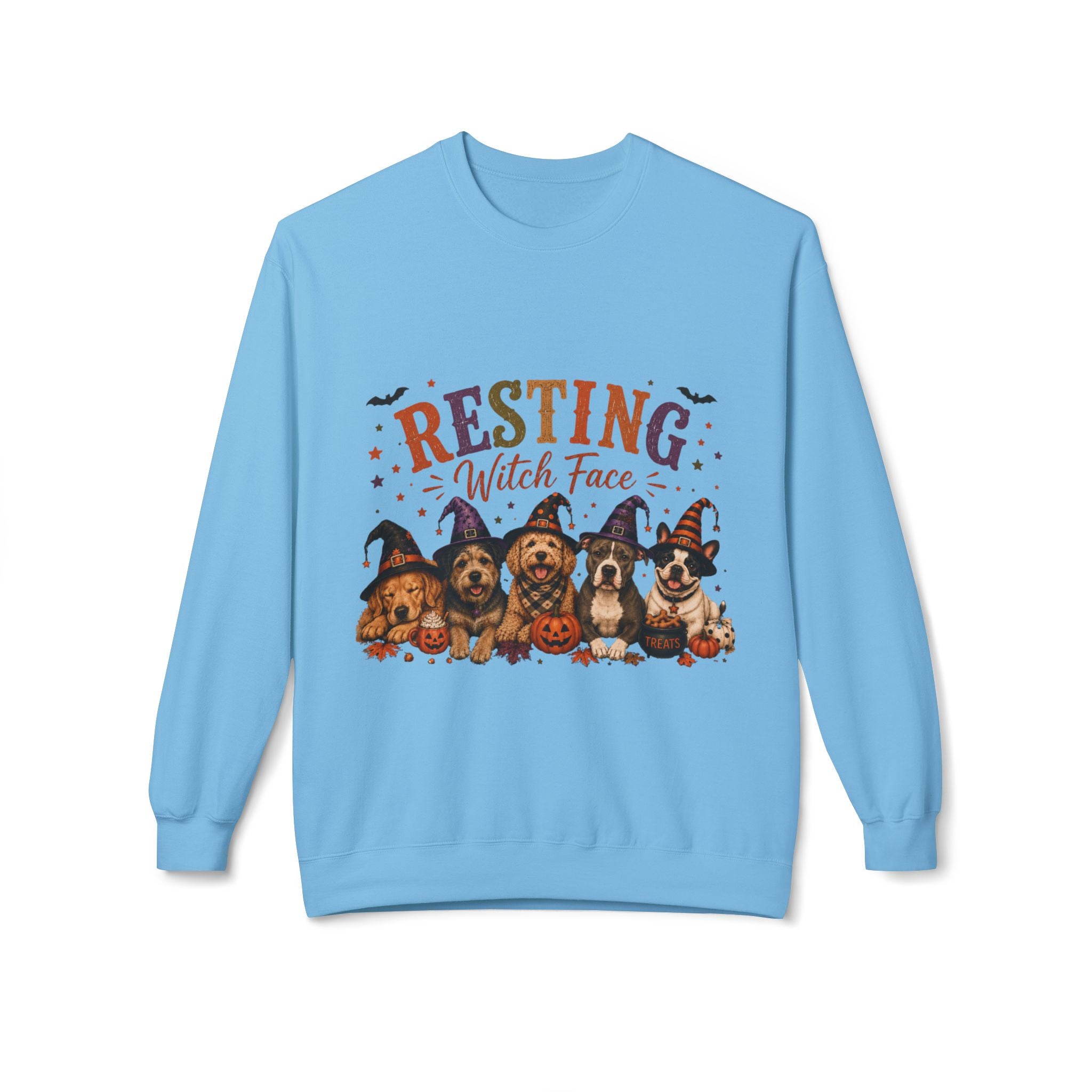 Resting Witch Face Halloween Dog Mom Sweatshirt | Funny Witch Crewneck | Cute Dog Lover Fall Sweatshirt | Spooky Season Pet Mom Gift