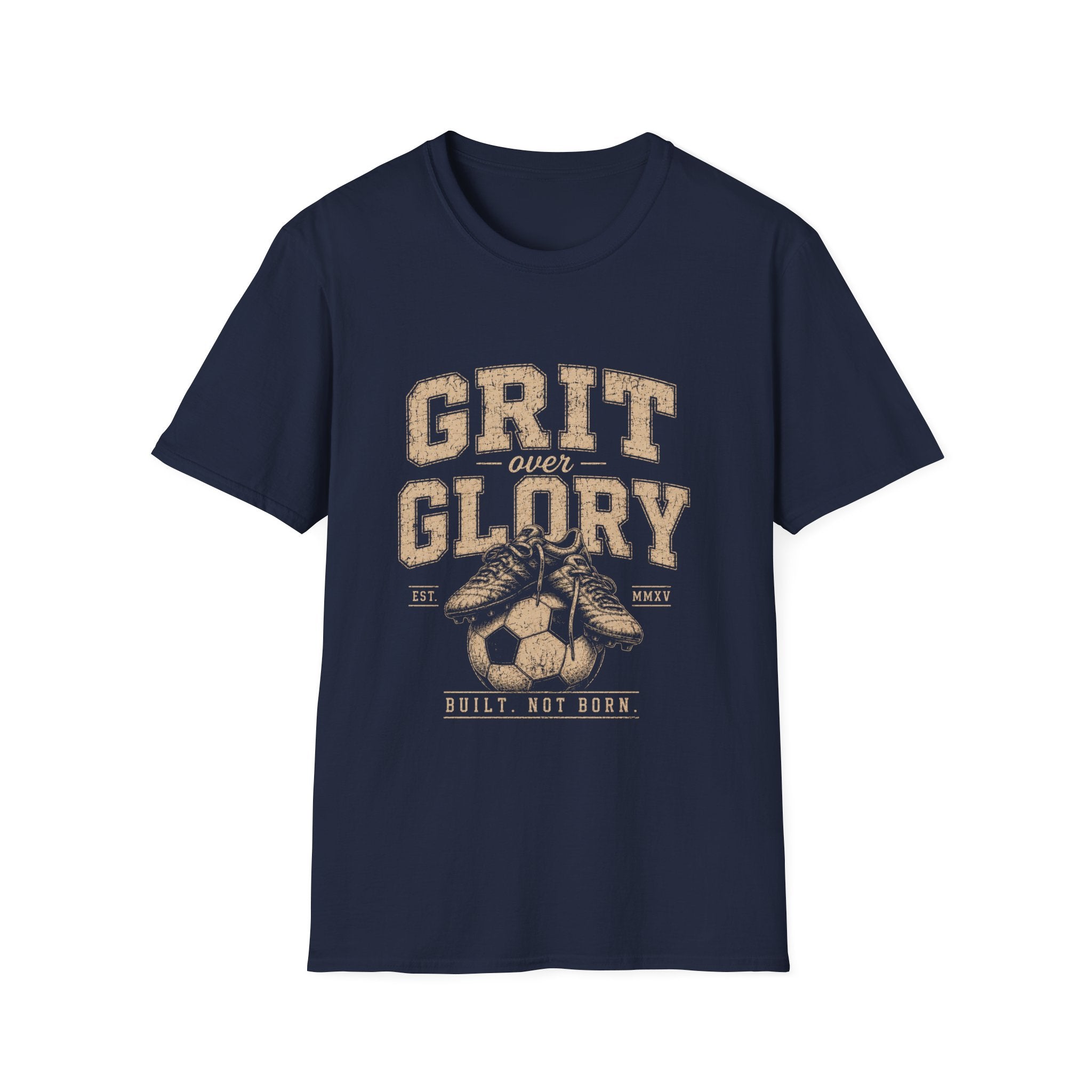 Grit Over Glory Soccer Shirt | Vintage Soccer Graphic Tee | Motivational Athlete T-Shirt | Soccer Player Gift | Championship Mindset Shirt