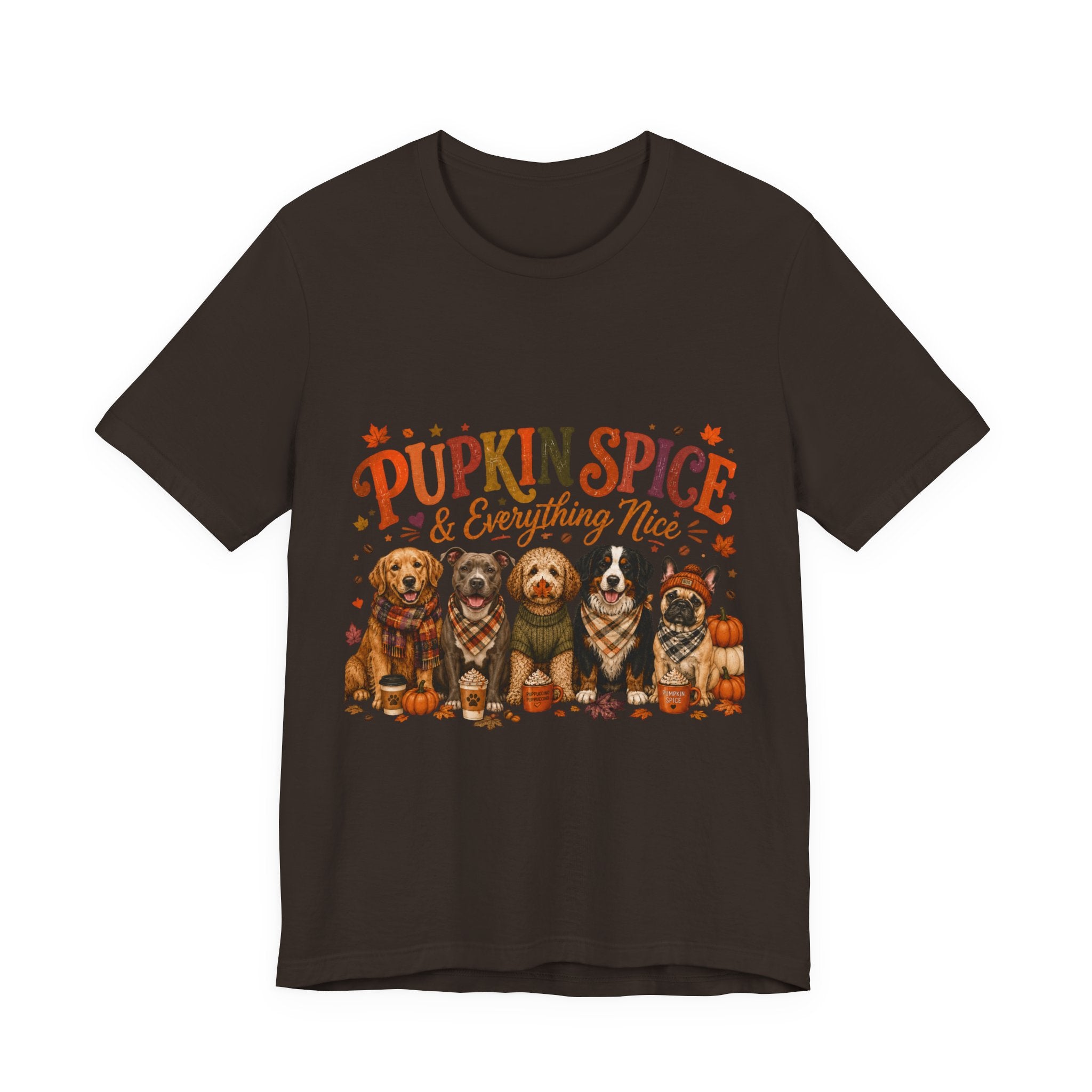 Pumpkin Spice & Everything Nice Dog Mom Shirt | Fall Dog Lover Tee | Cute Autumn Puppy Graphic T-Shirt | Cozy Dog Mom Gift