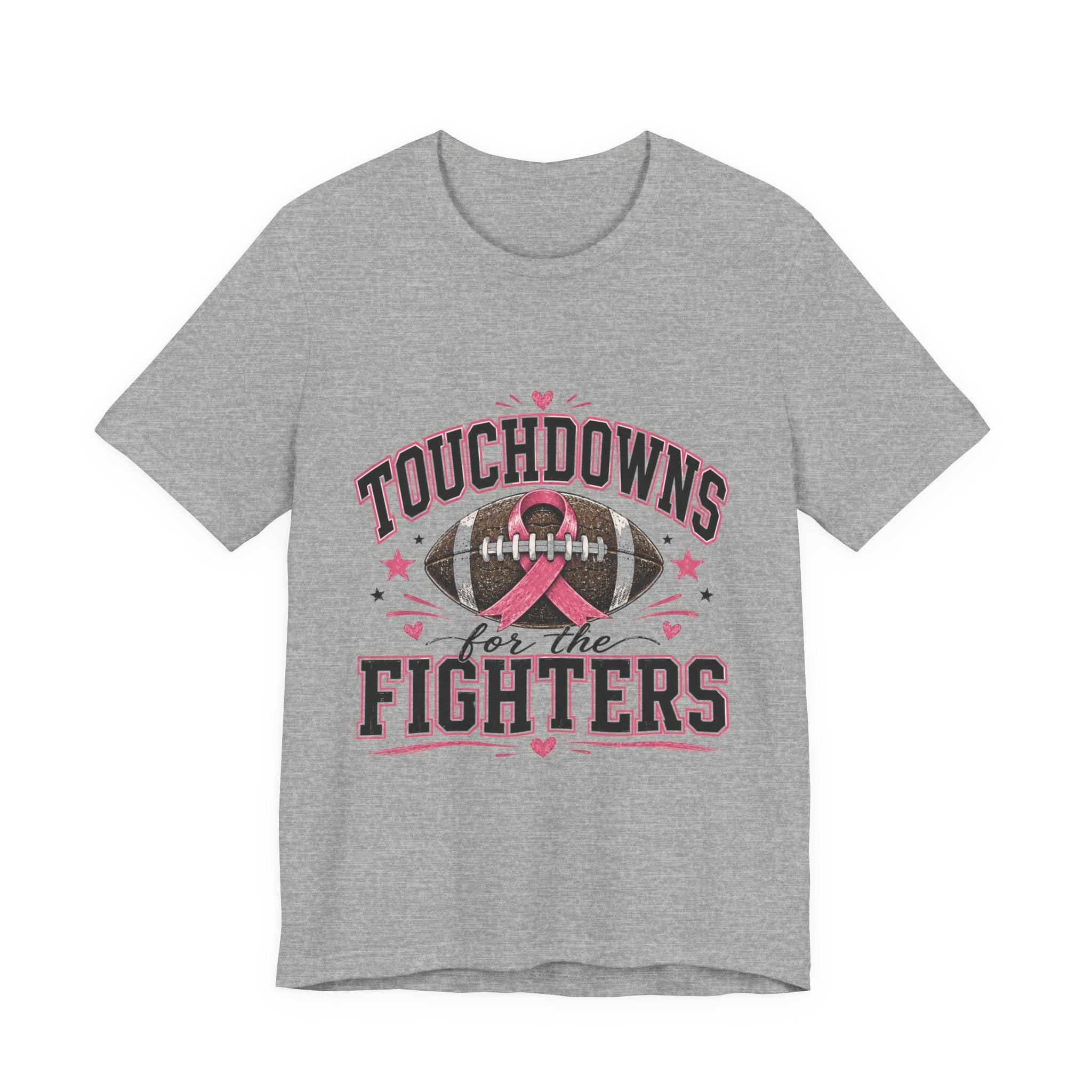 Touchdowns for the Fighters Shirt | Breast Cancer Awareness Football Shirt | Pink Out Game Tee | Football Mom Breast Cancer Shirt