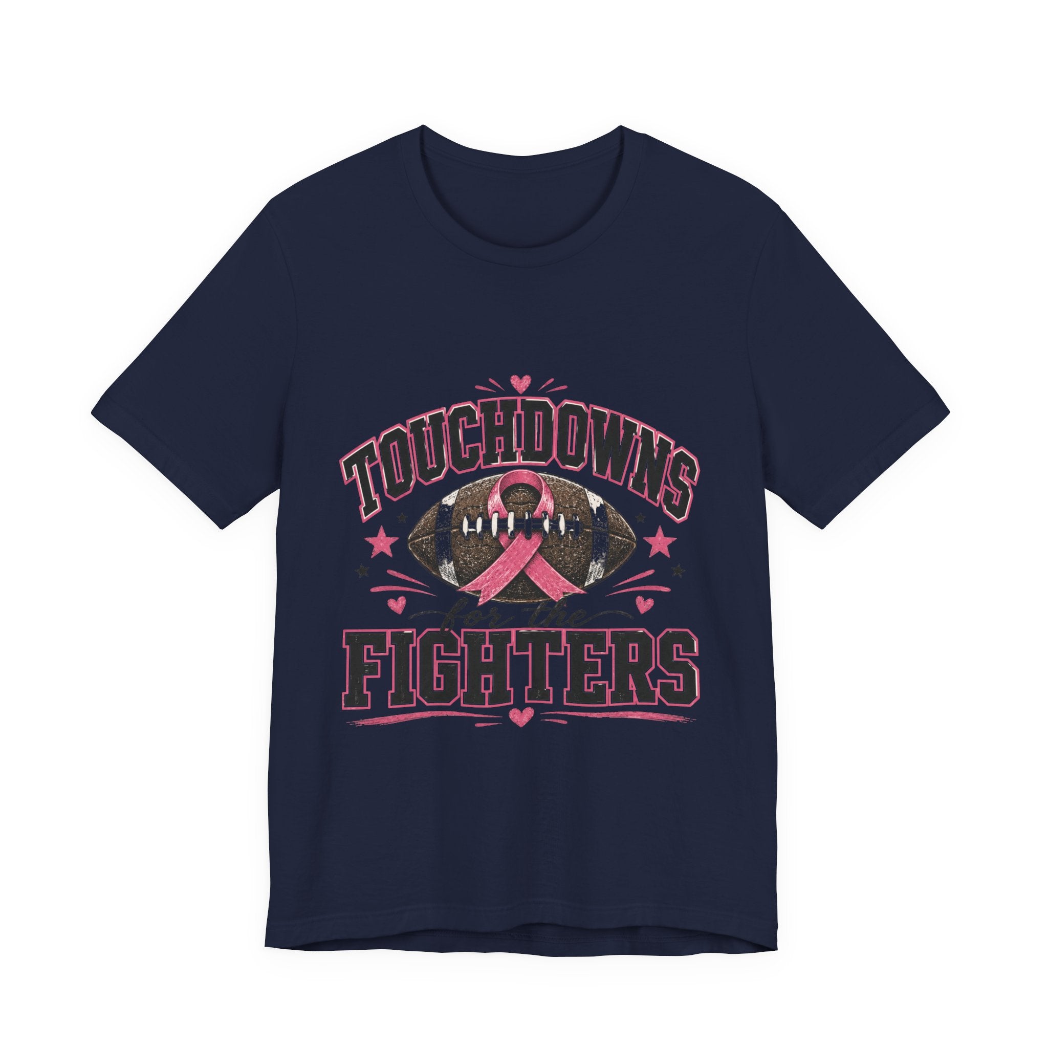 Touchdowns for the Fighters Shirt | Breast Cancer Awareness Football Shirt | Pink Out Game Tee | Football Mom Breast Cancer Shirt