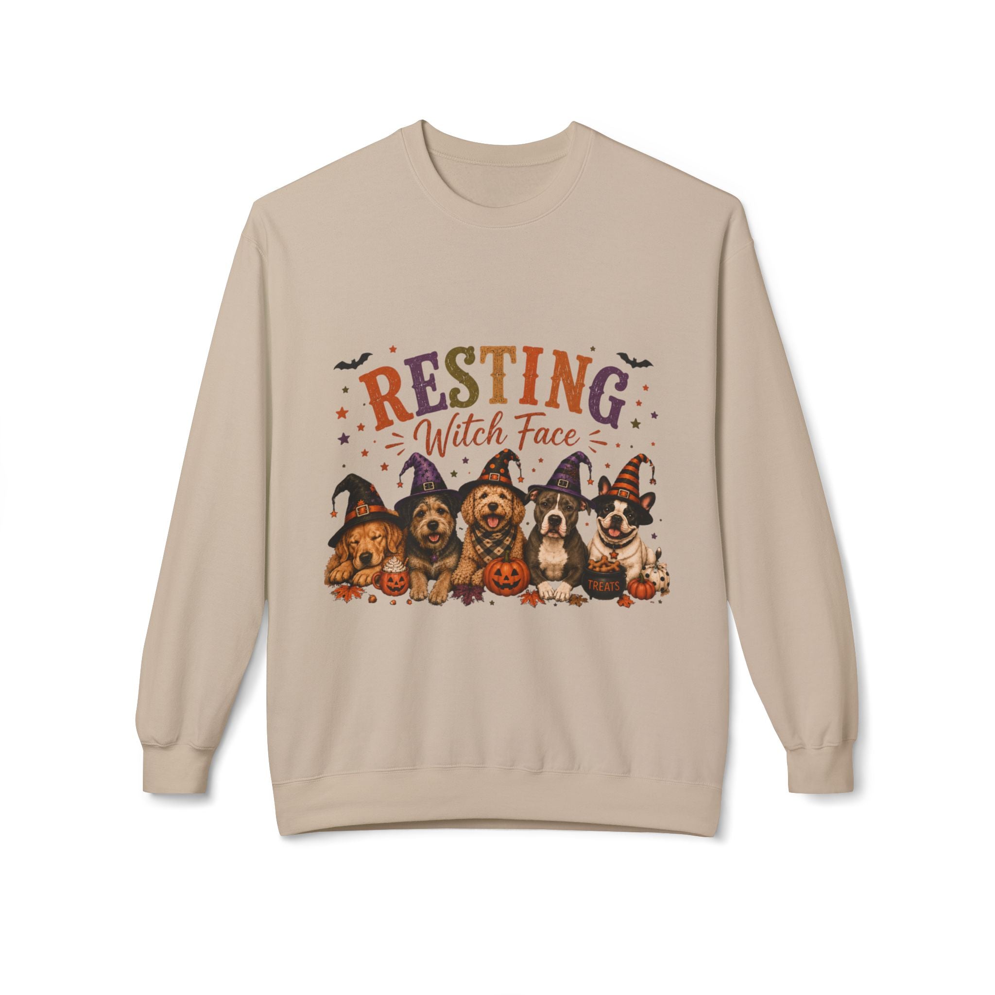Resting Witch Face Halloween Dog Mom Sweatshirt | Funny Witch Crewneck | Cute Dog Lover Fall Sweatshirt | Spooky Season Pet Mom Gift